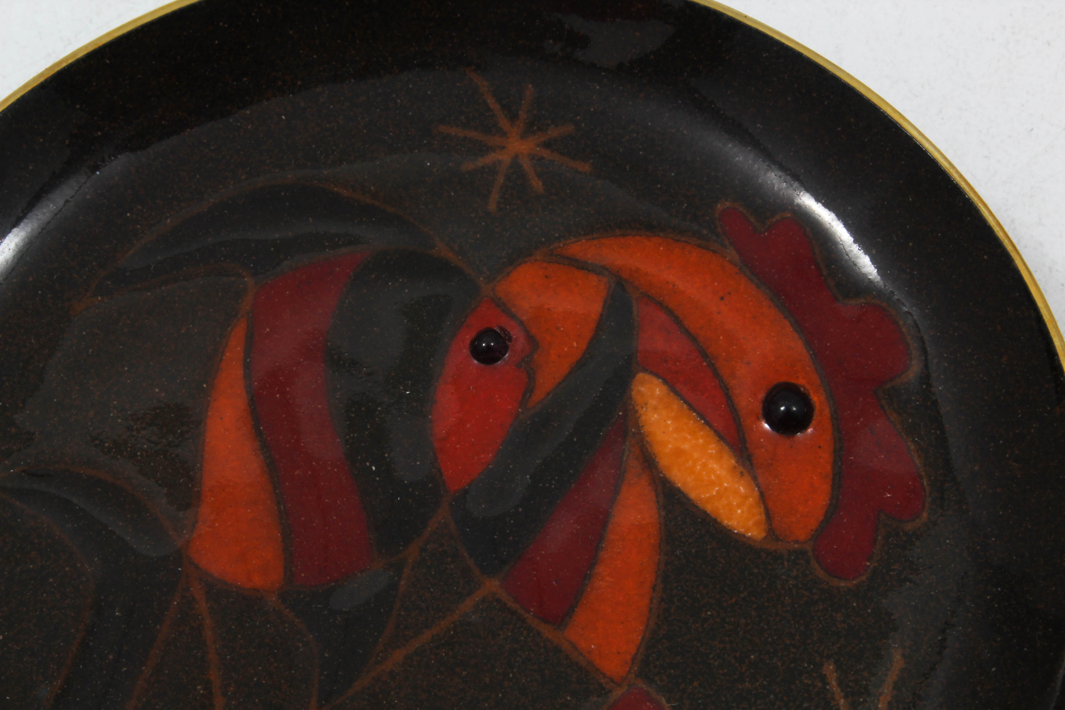 Three Mid Century Miguel Pineda Enamel on Copper Trinket Dishes