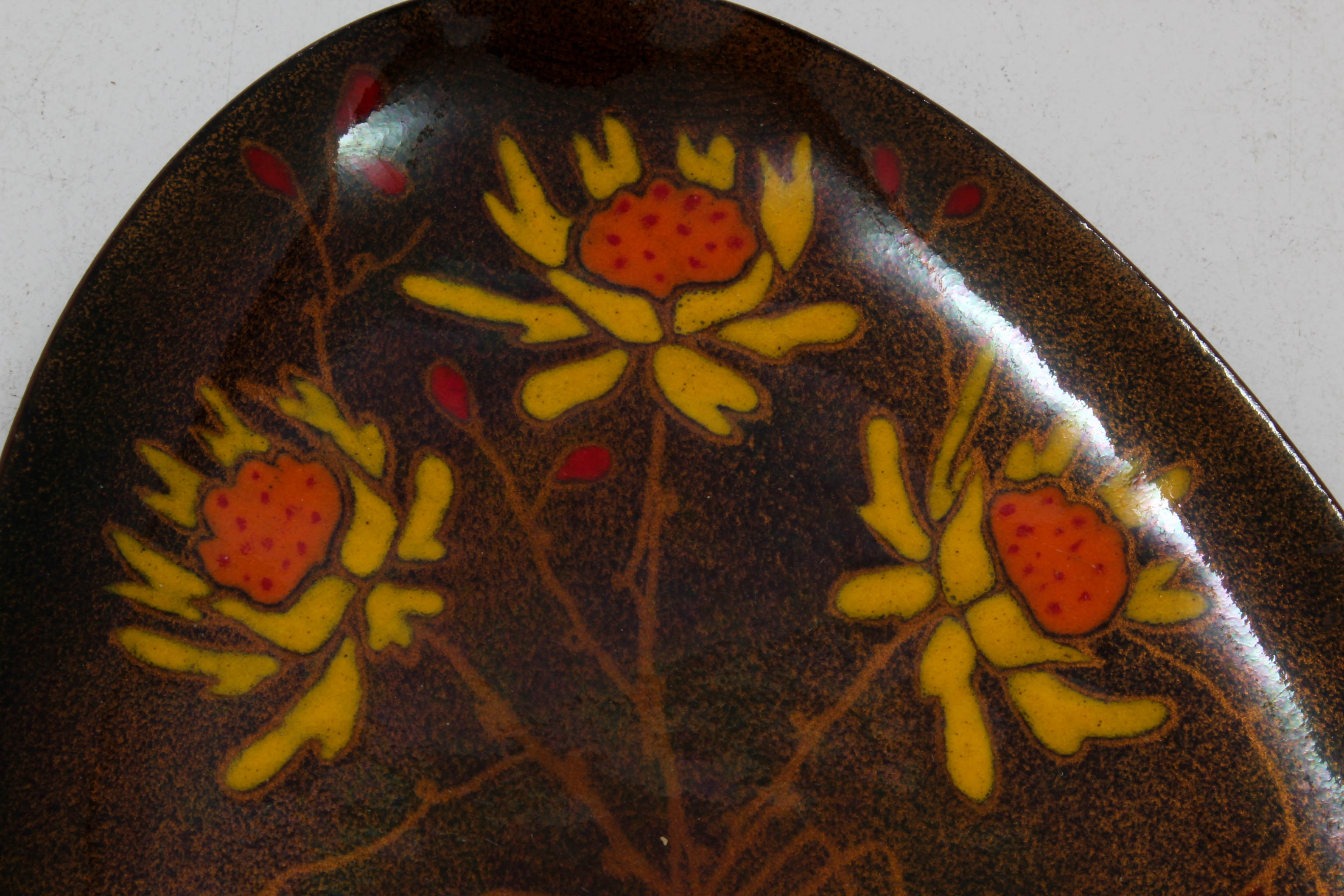 Two Mid Century Miguel Pineda Enamel on Copper Dishes