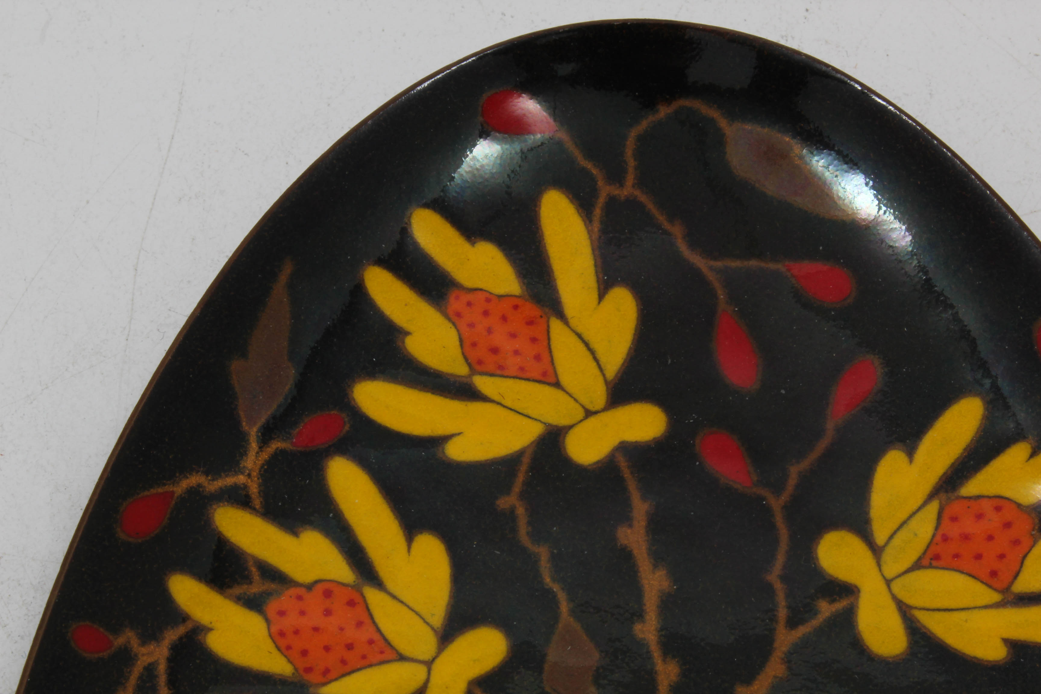 Two Mid Century Miguel Pineda Enamel on Copper Dishes