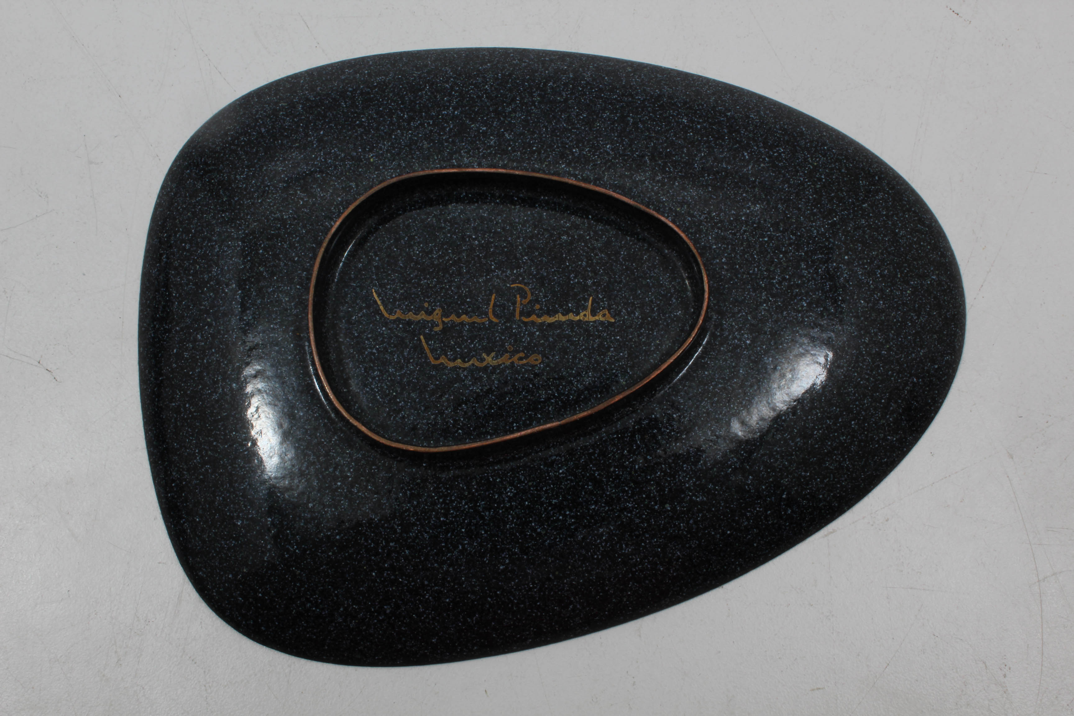 Two Mid Century Miguel Pineda Enamel on Copper Dishes