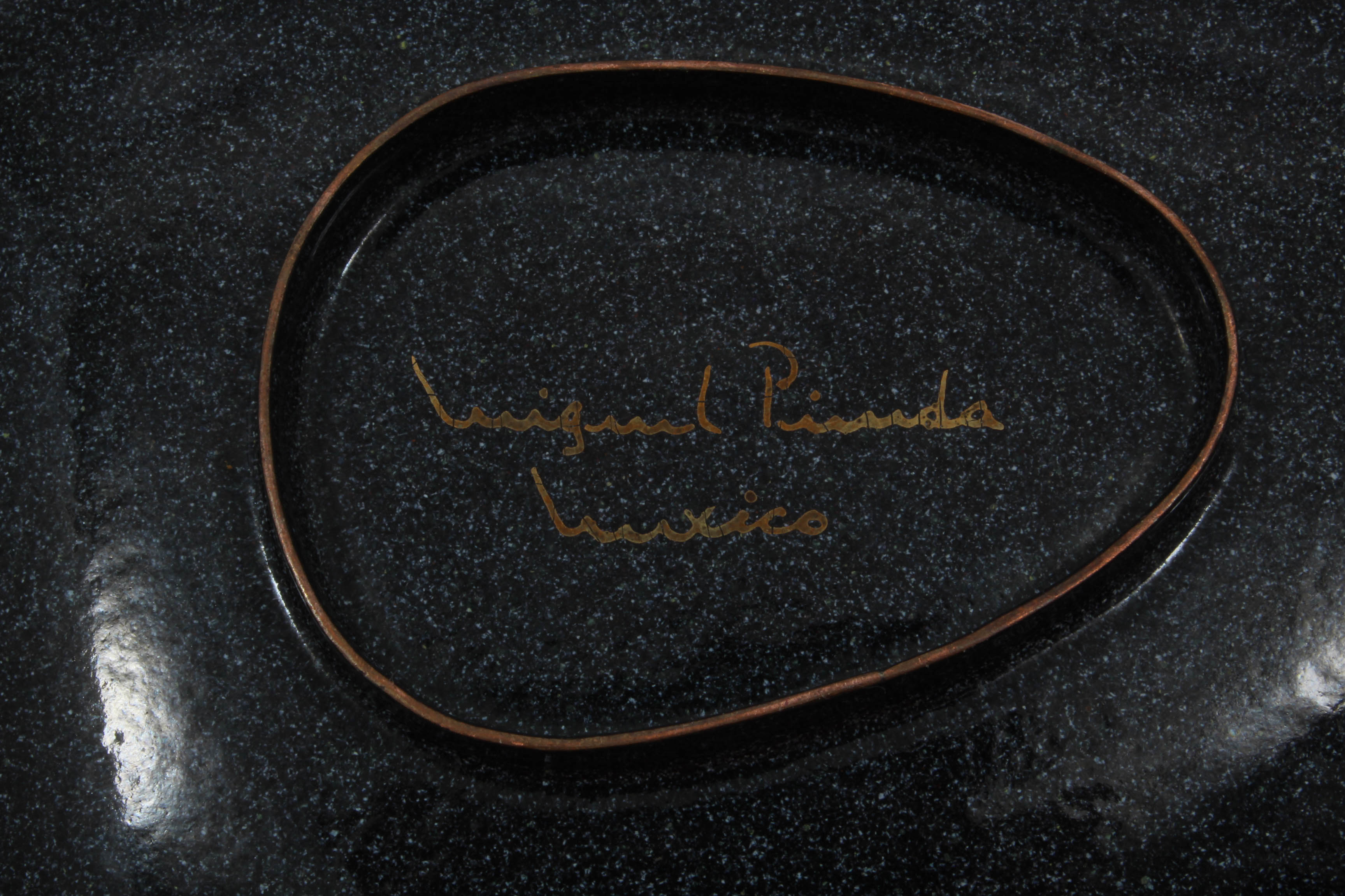 Two Mid Century Miguel Pineda Enamel on Copper Dishes