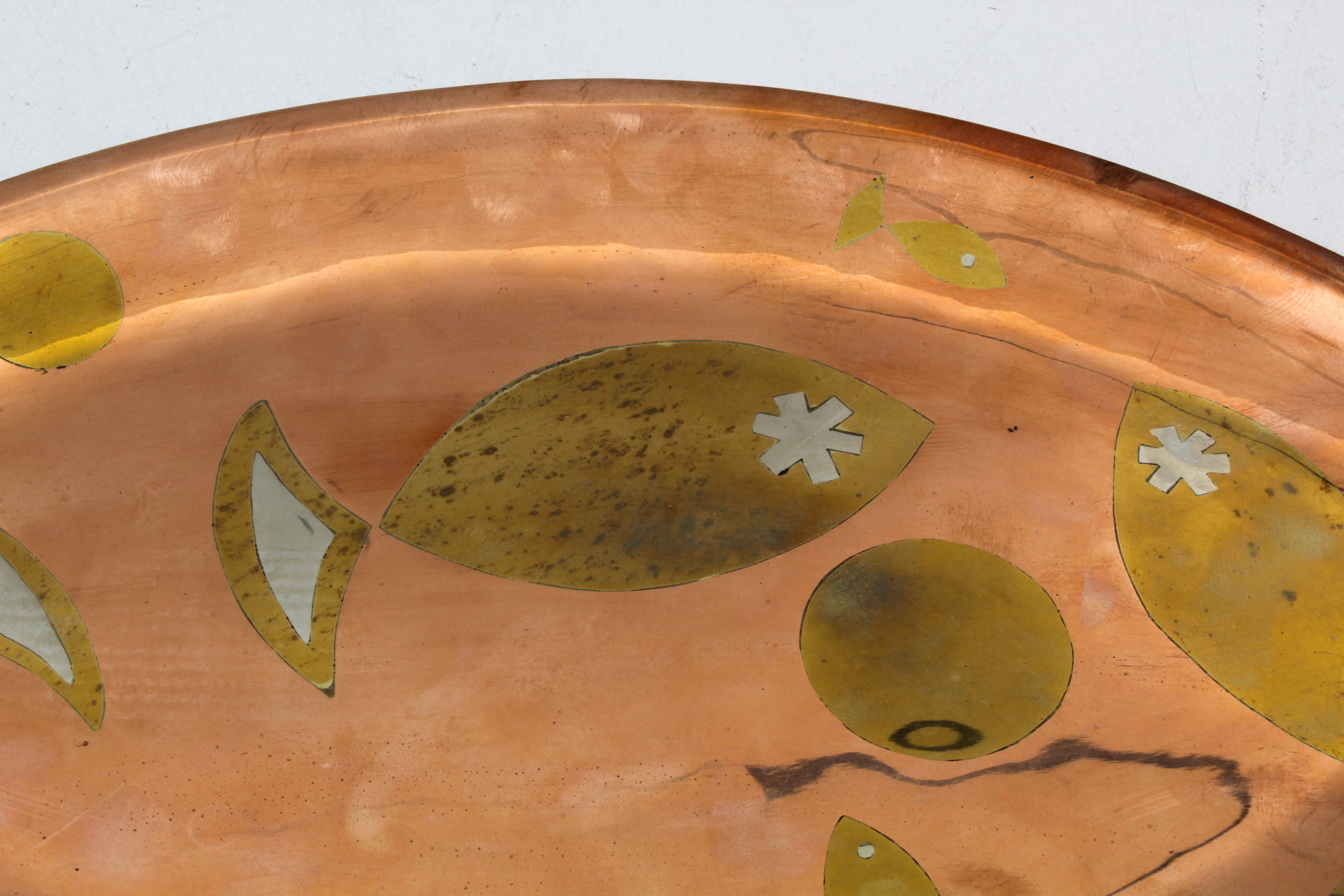 Los Castillo Taxco Brutalist Style Mixed Metal Dish