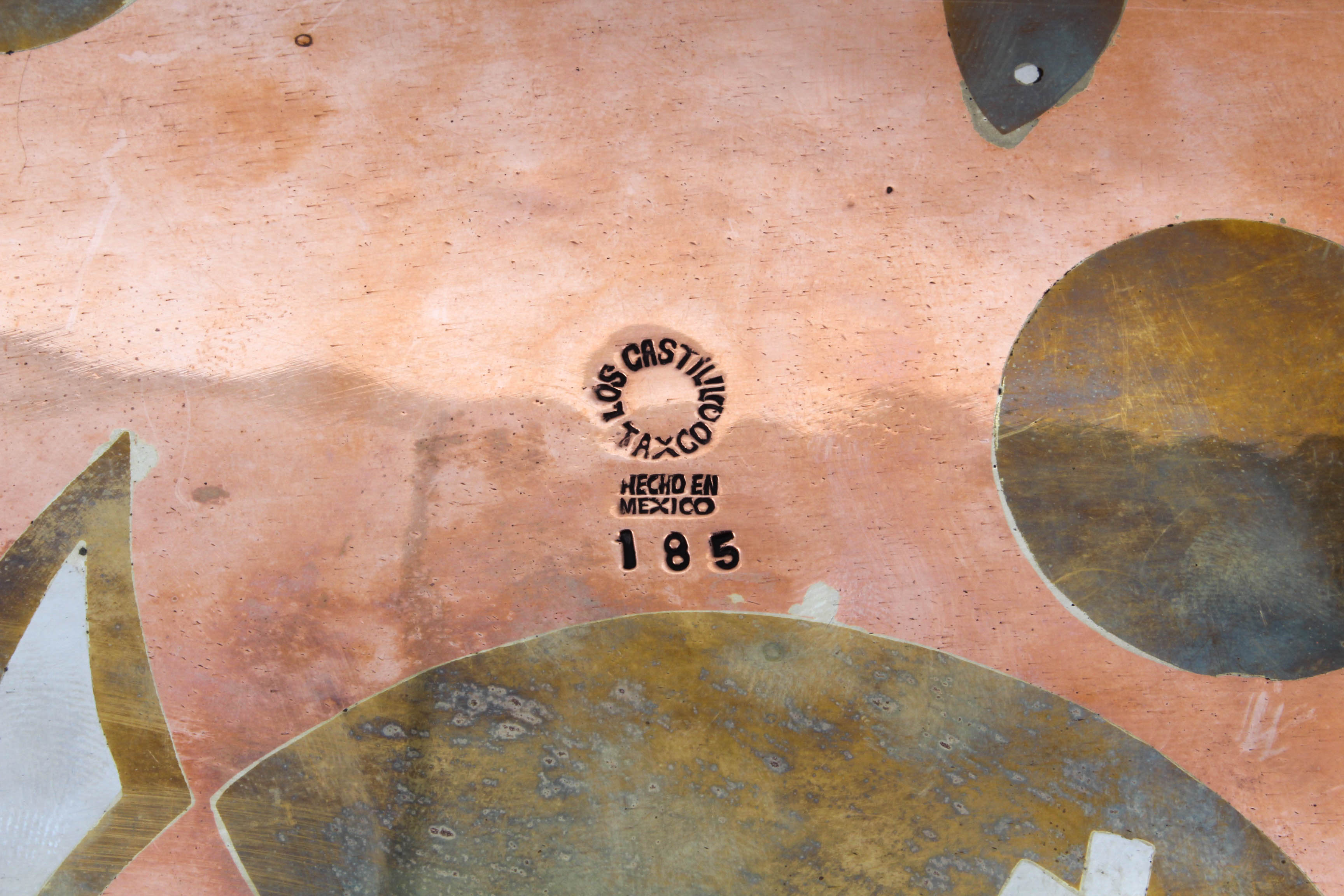 Los Castillo Taxco Brutalist Style Mixed Metal Dish