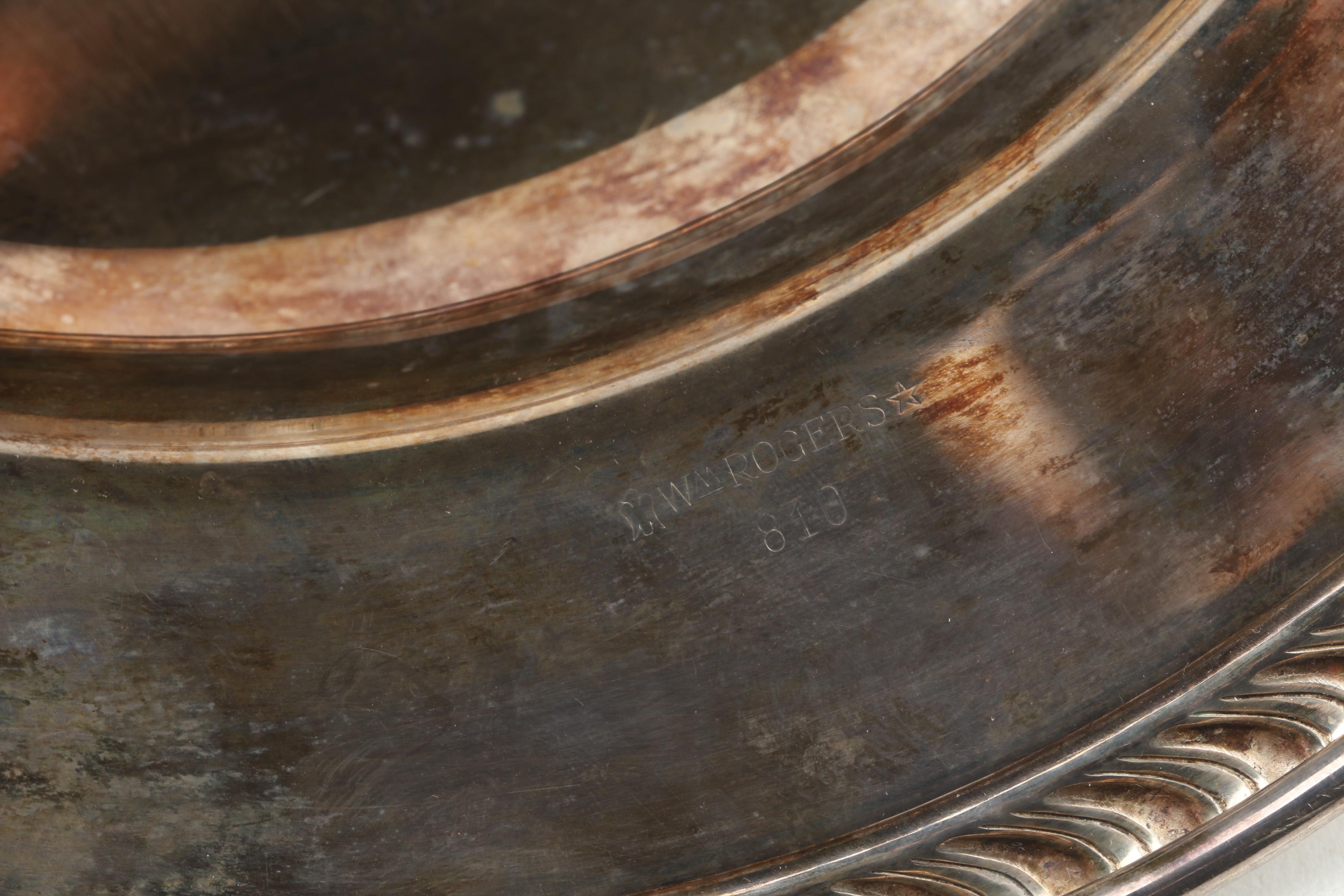 Reed & Barton "Embassy" Enameled Bread Tray with Other Silver Plate Serveware