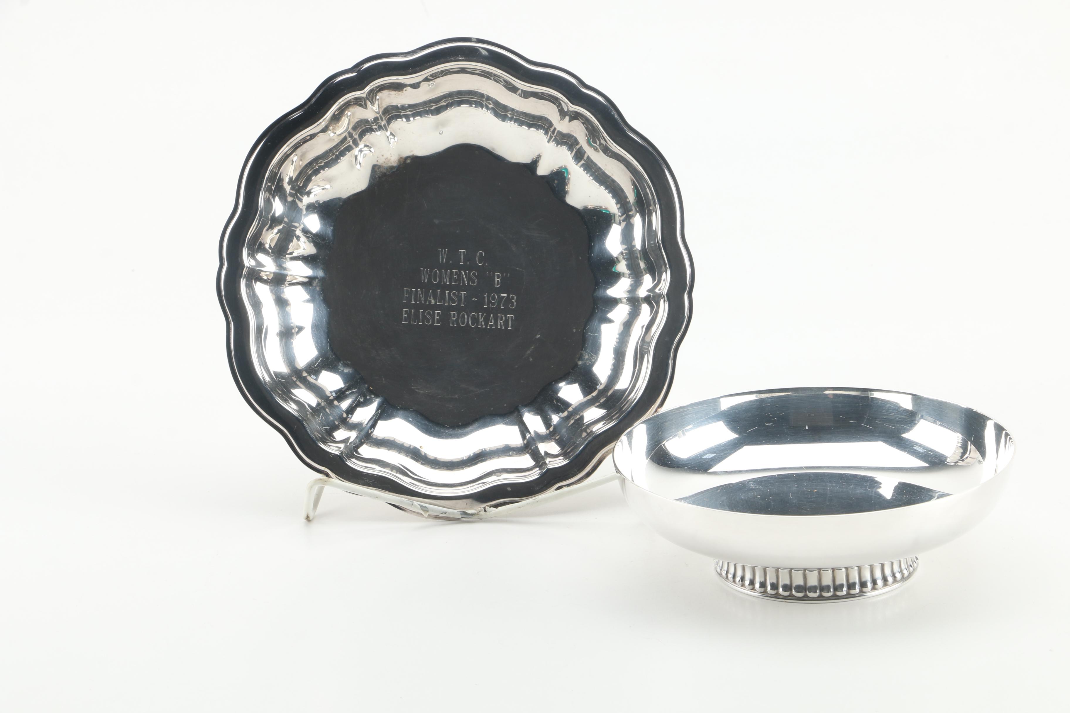 Reed & Barton "Embassy" Enameled Bread Tray with Other Silver Plate Serveware