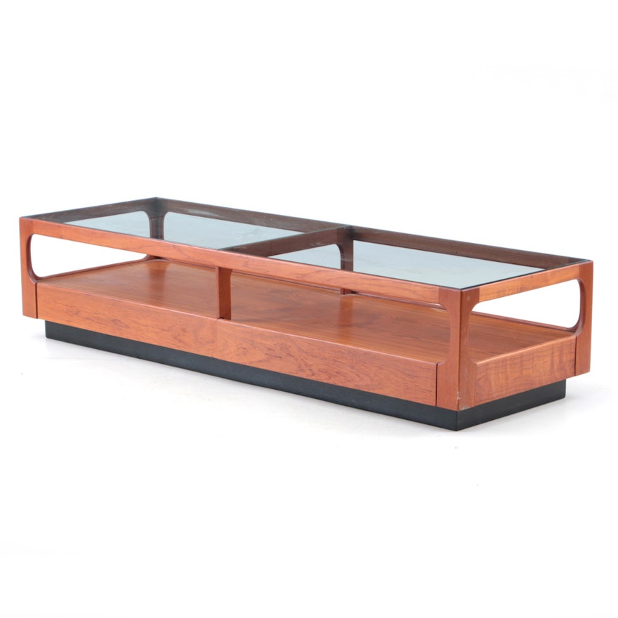 Otmar Walnut Coffee Table with Glass Top