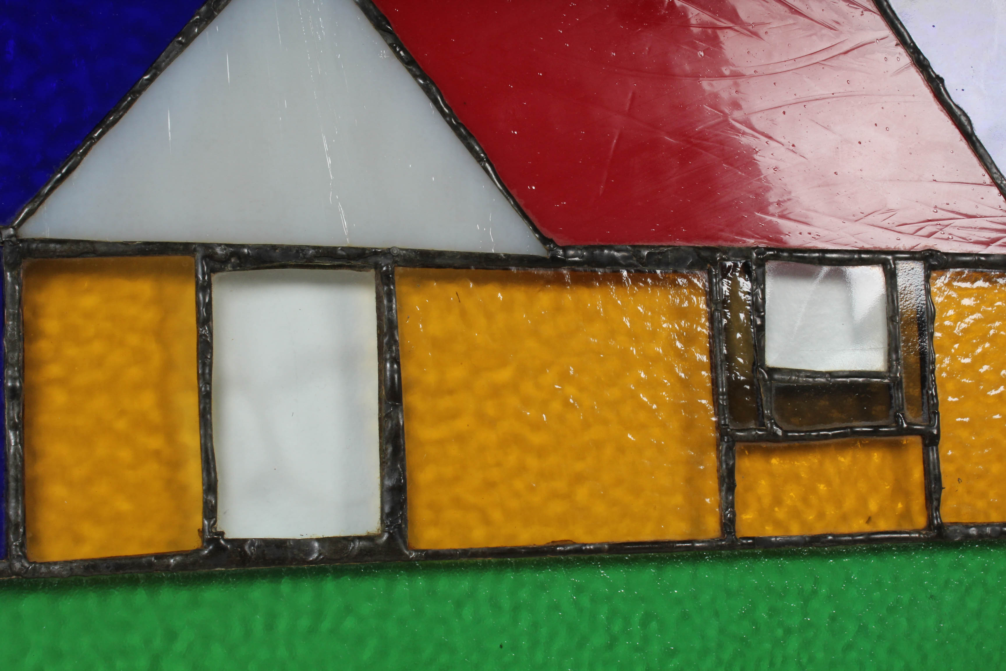 Vintage Primitive Style Stained Glass Mosaic