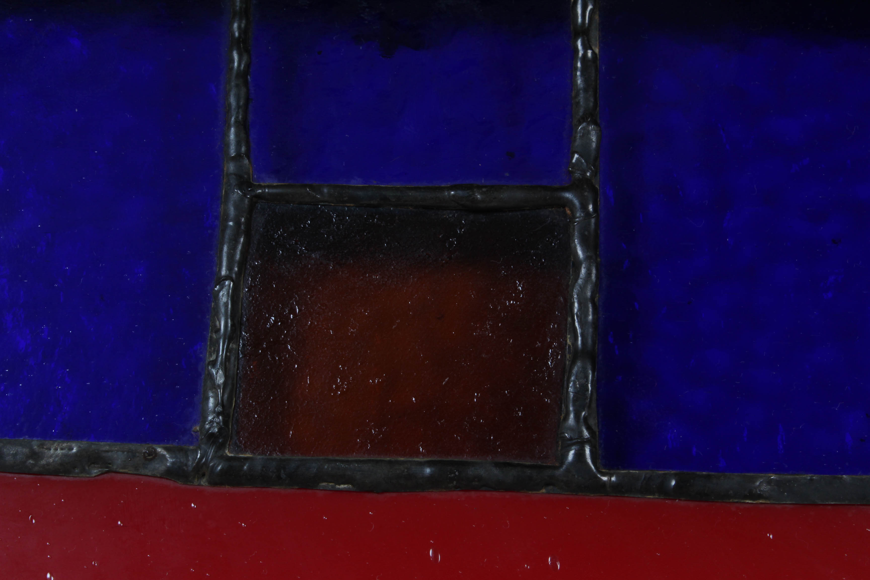 Vintage Primitive Style Stained Glass Mosaic