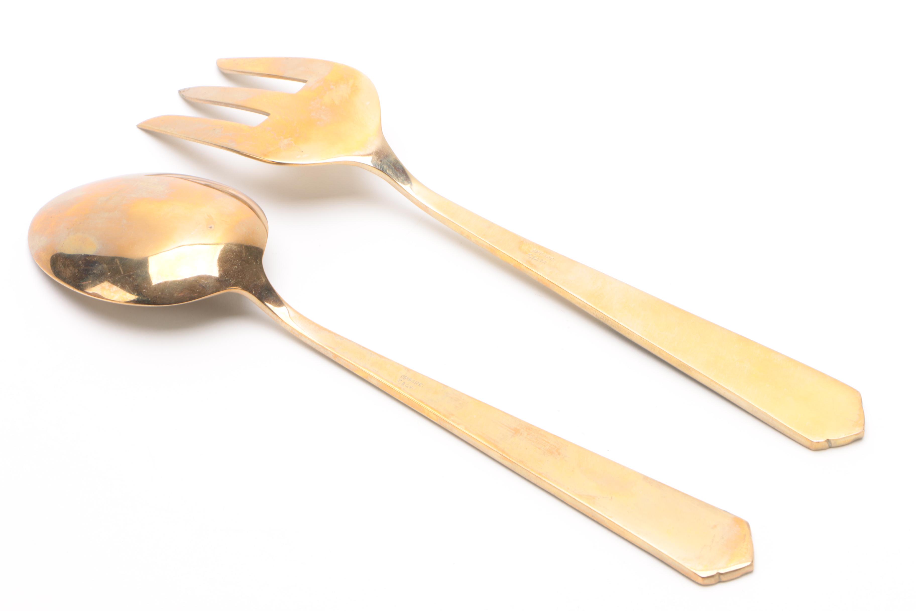 Amfarco "Star of Siam" Sterling Inlaid Nickel Bronze Alloy Serving Utensil Set