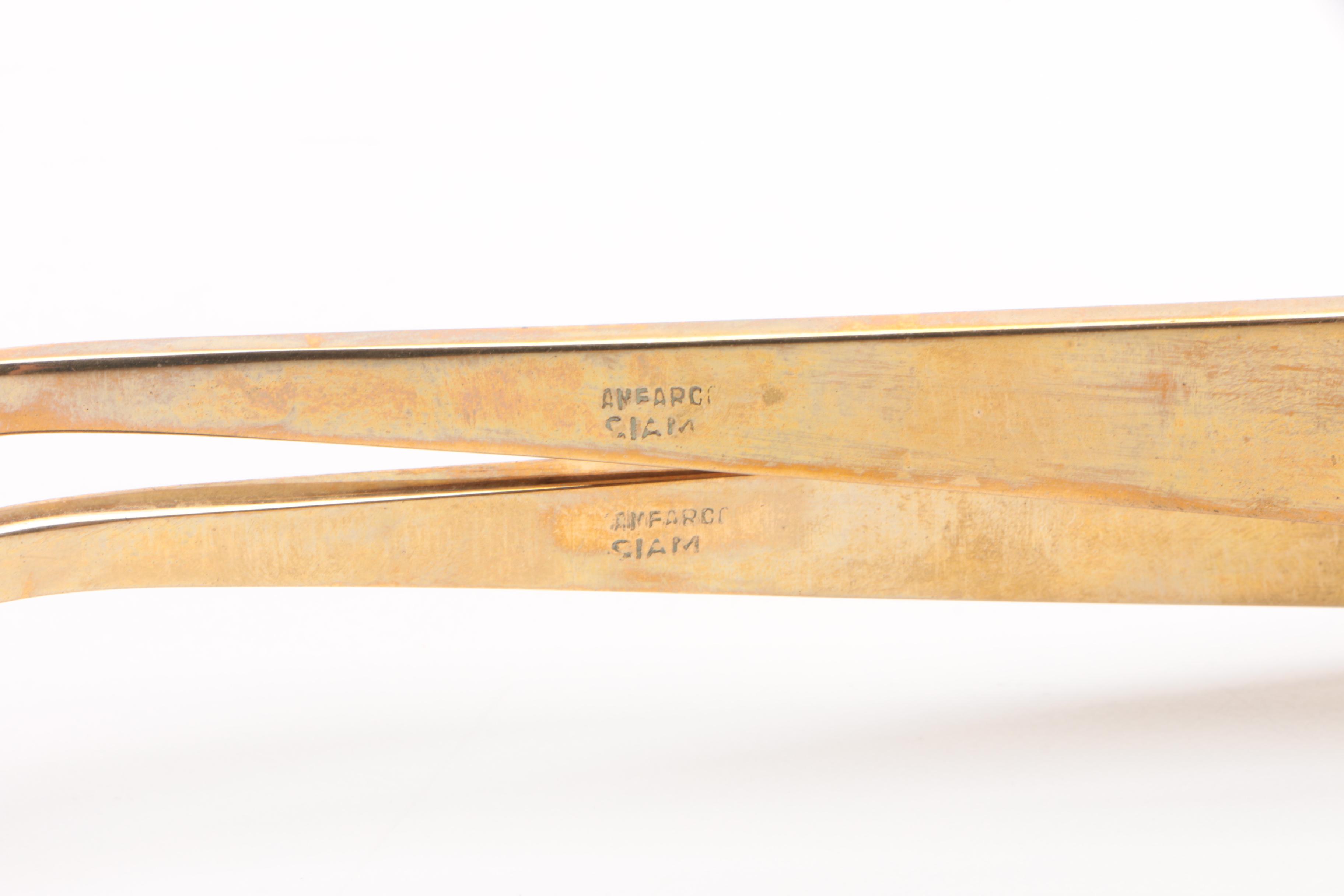 Amfarco "Star of Siam" Sterling Inlaid Nickel Bronze Alloy Serving Utensil Set