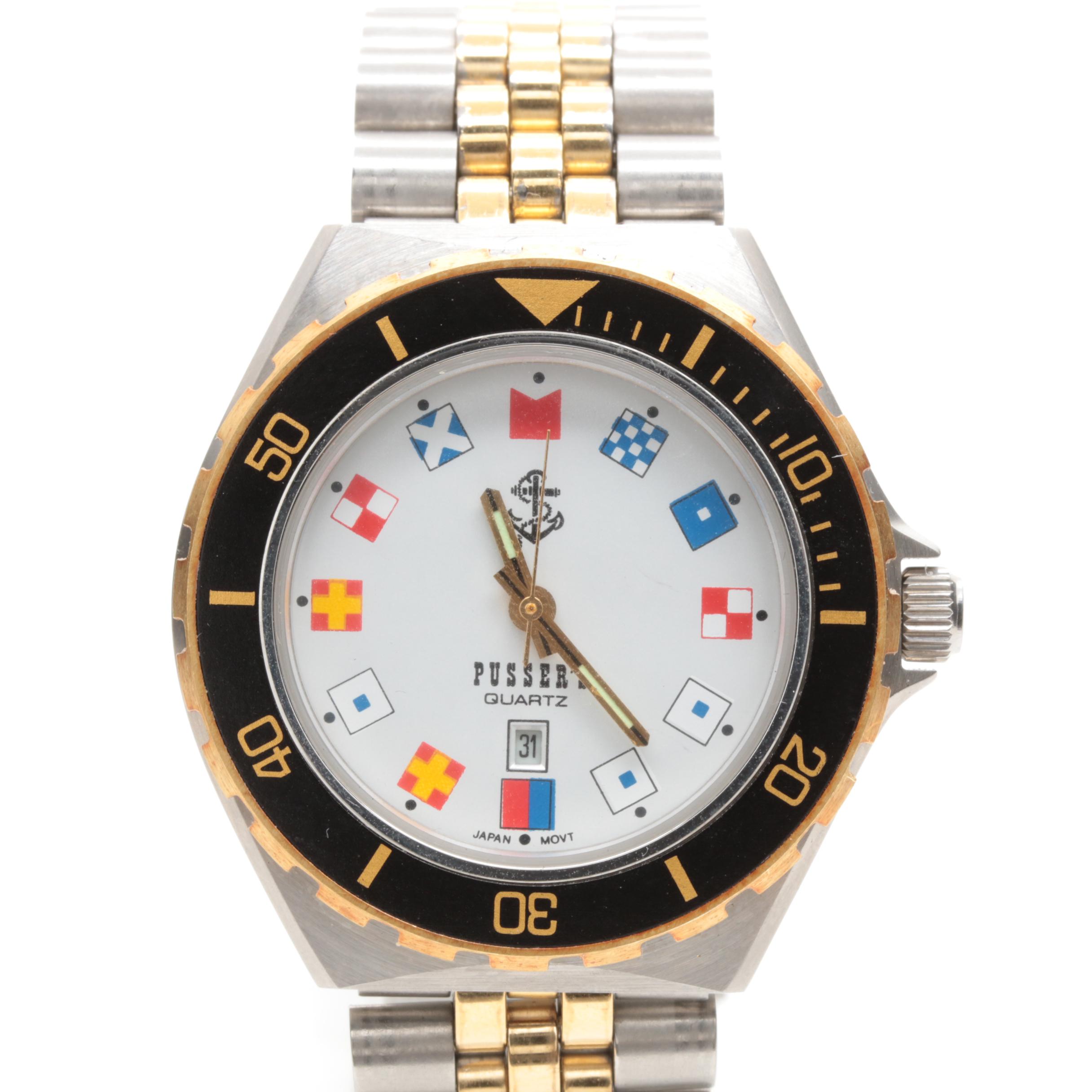 Pusser's Rum Stainless Steel Nautical Flag Watch