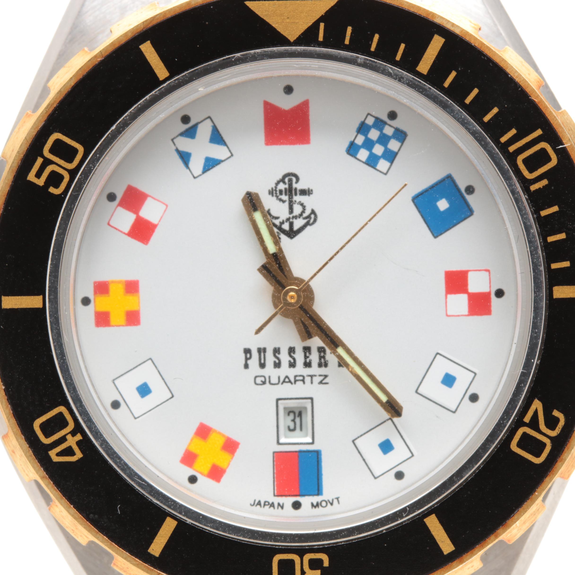 Pusser's Rum Stainless Steel Nautical Flag Watch