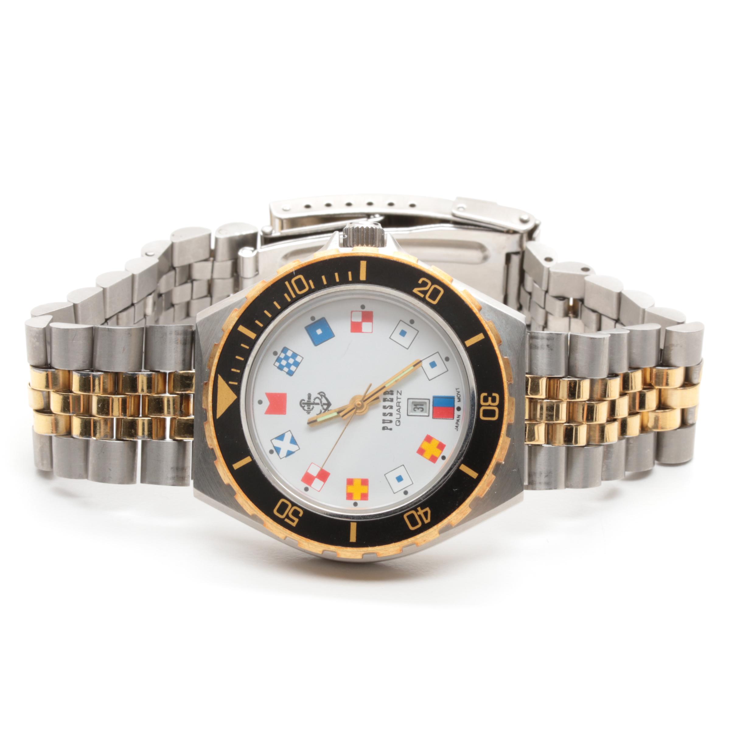 Pusser's Rum Stainless Steel Nautical Flag Watch