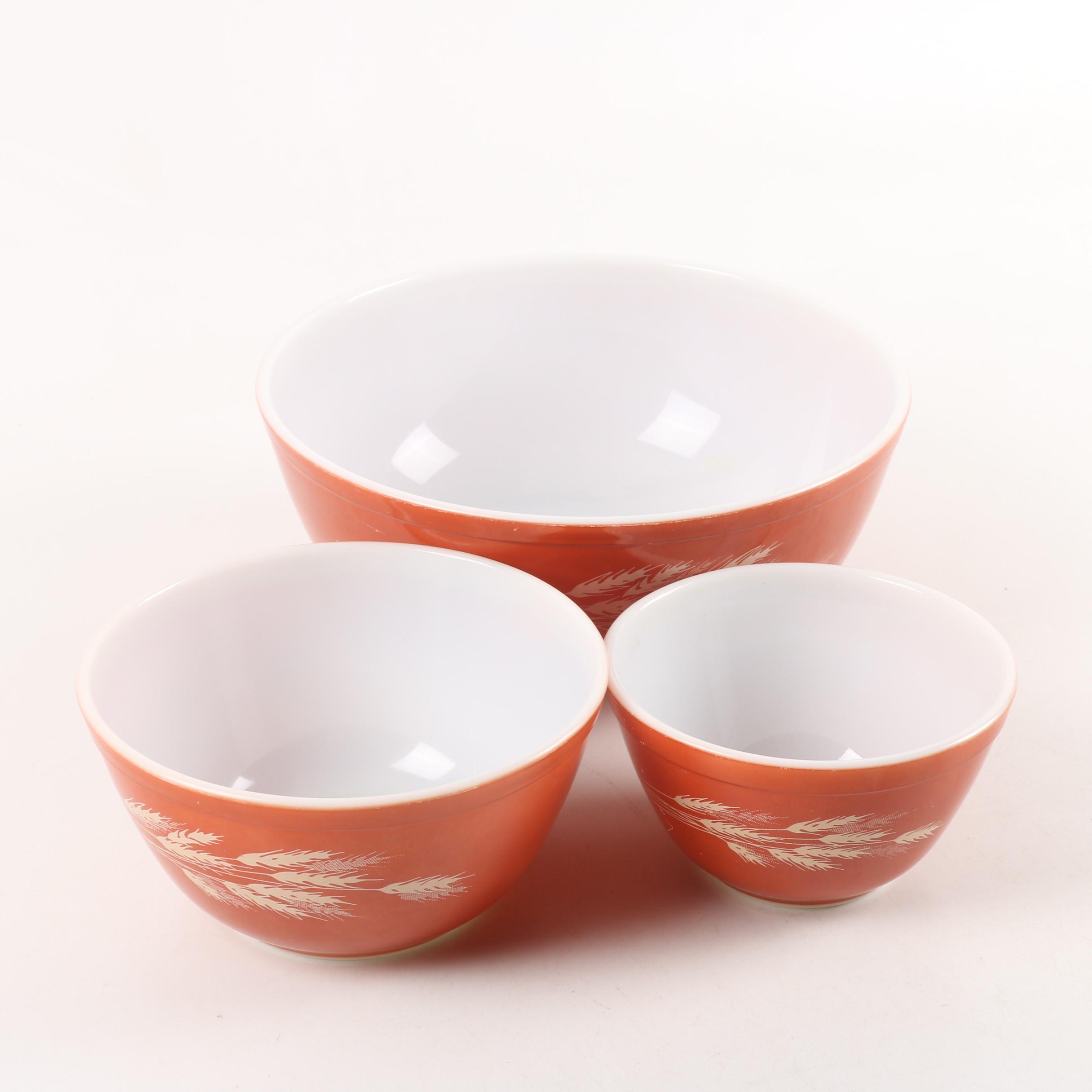 Vintage Pyrex "Autumn Harvest" Nesting Bowls Circa 1979-1986