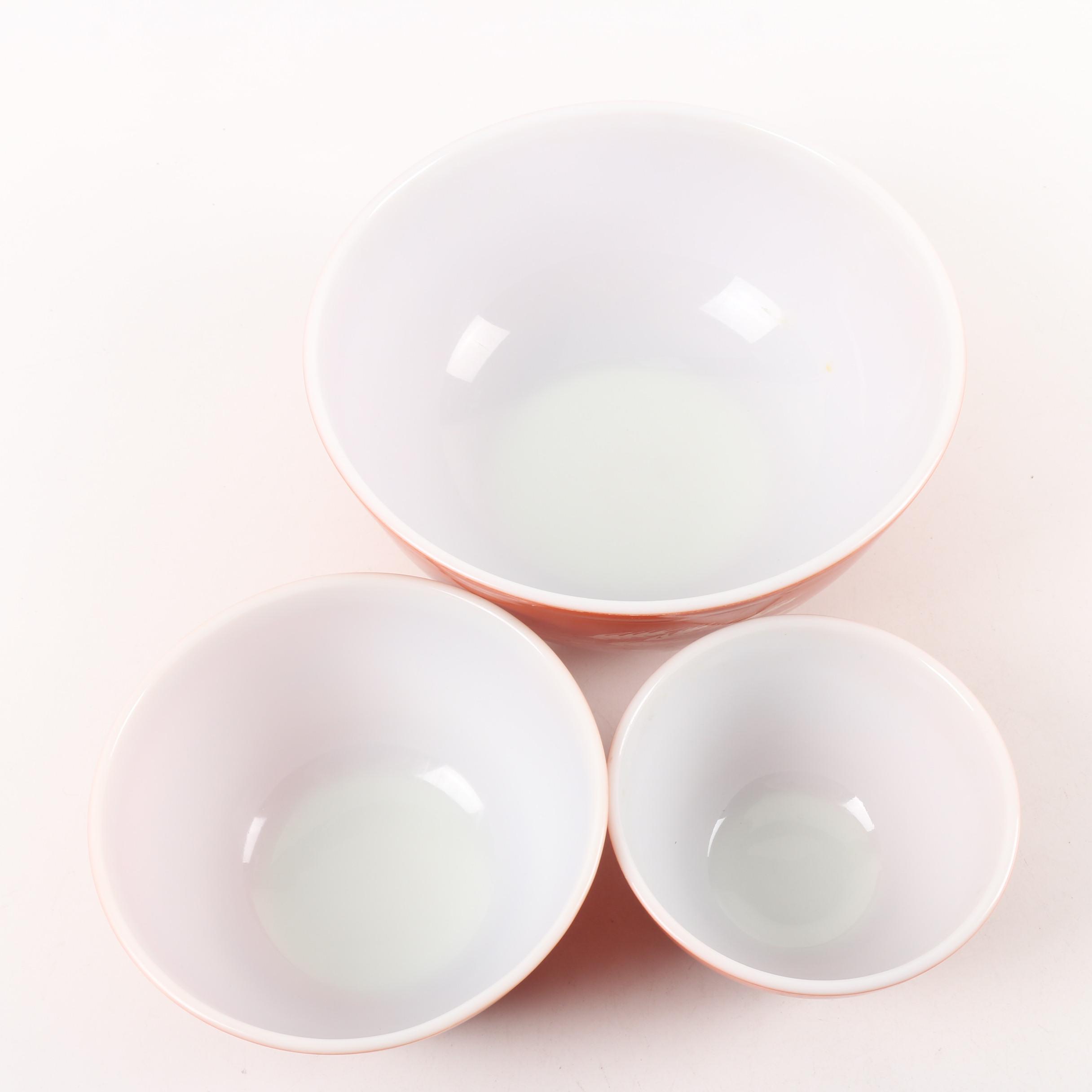 Vintage Pyrex "Autumn Harvest" Nesting Bowls Circa 1979-1986