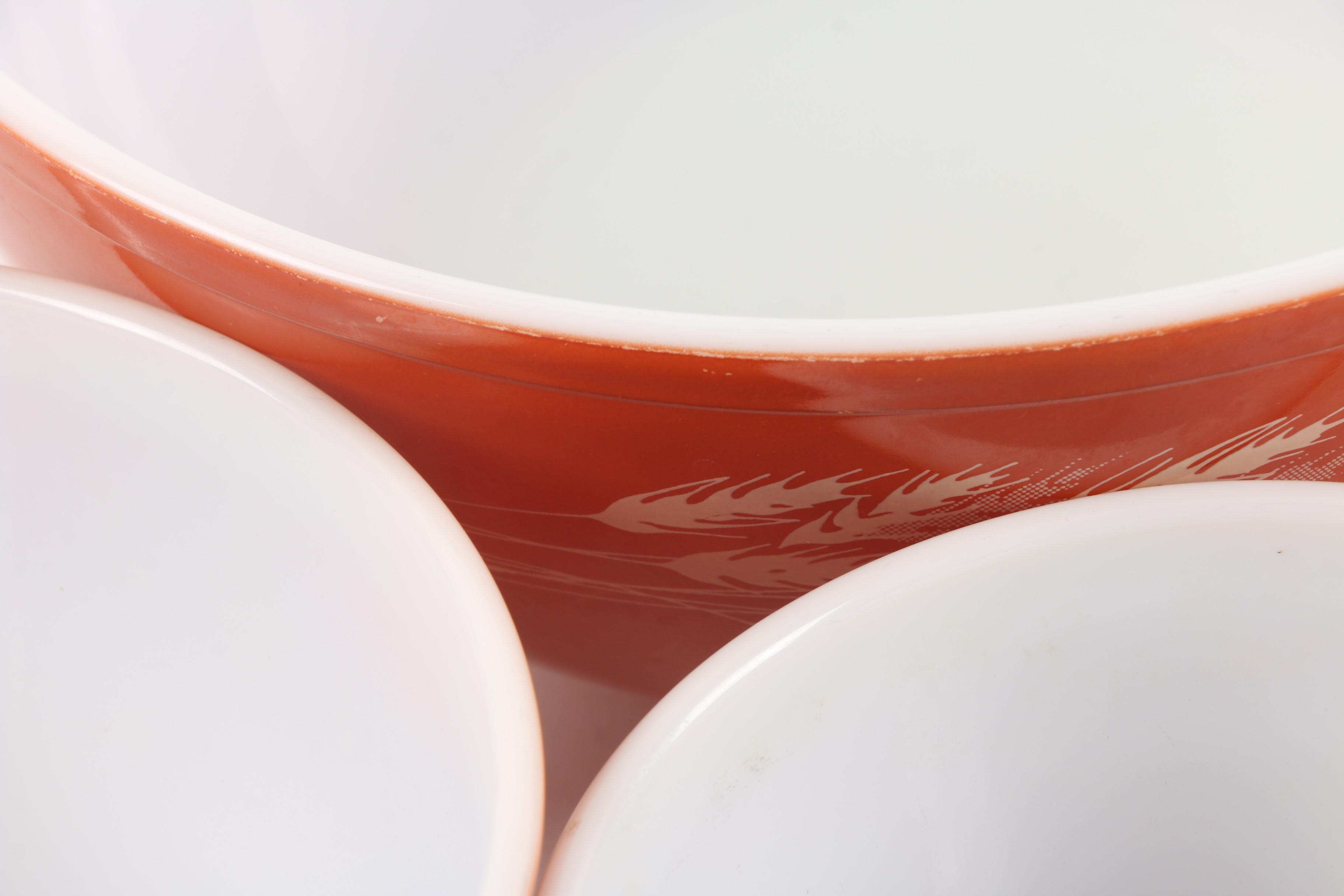 Vintage Pyrex "Autumn Harvest" Nesting Bowls Circa 1979-1986