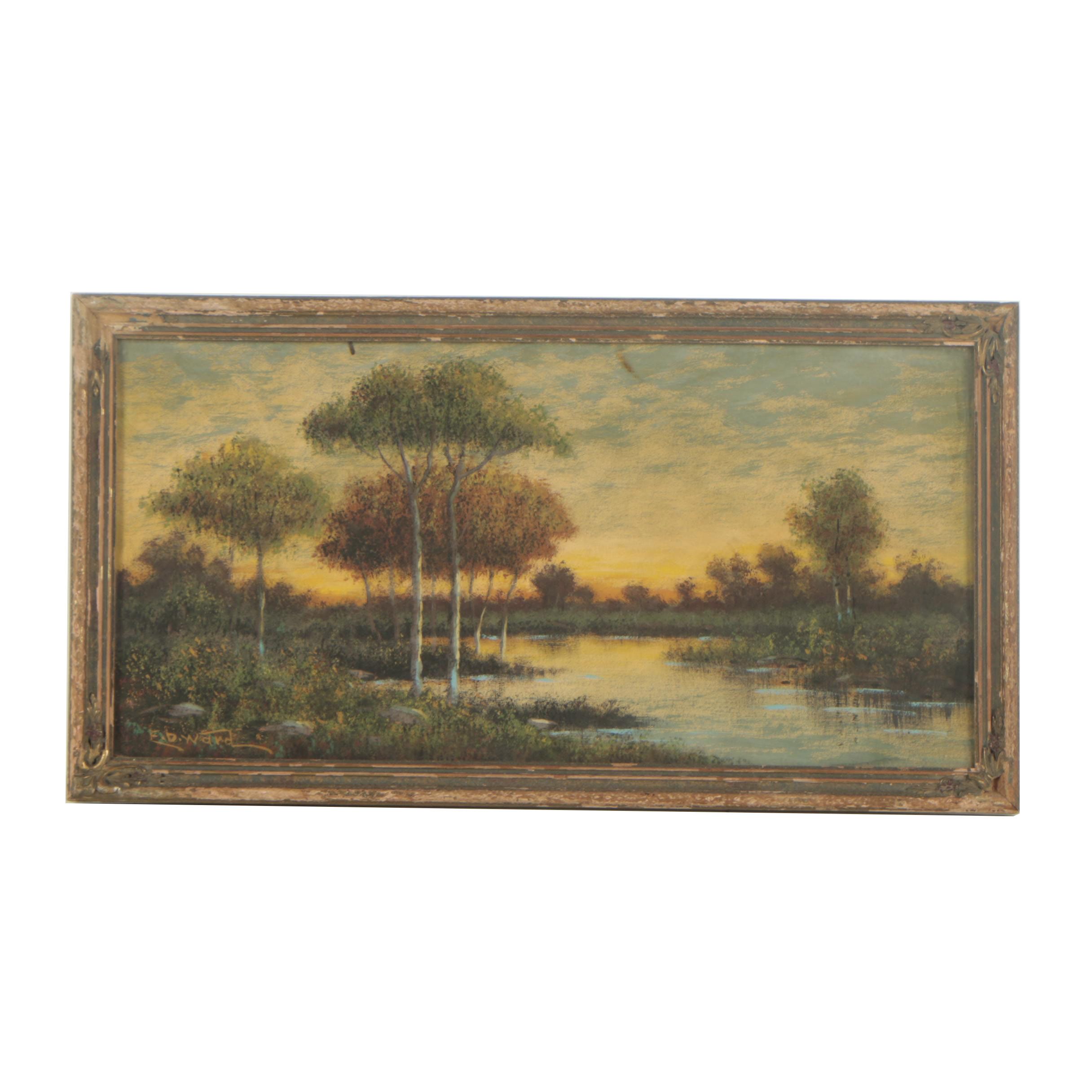 F. D. Ward Landscape Pastel Drawing