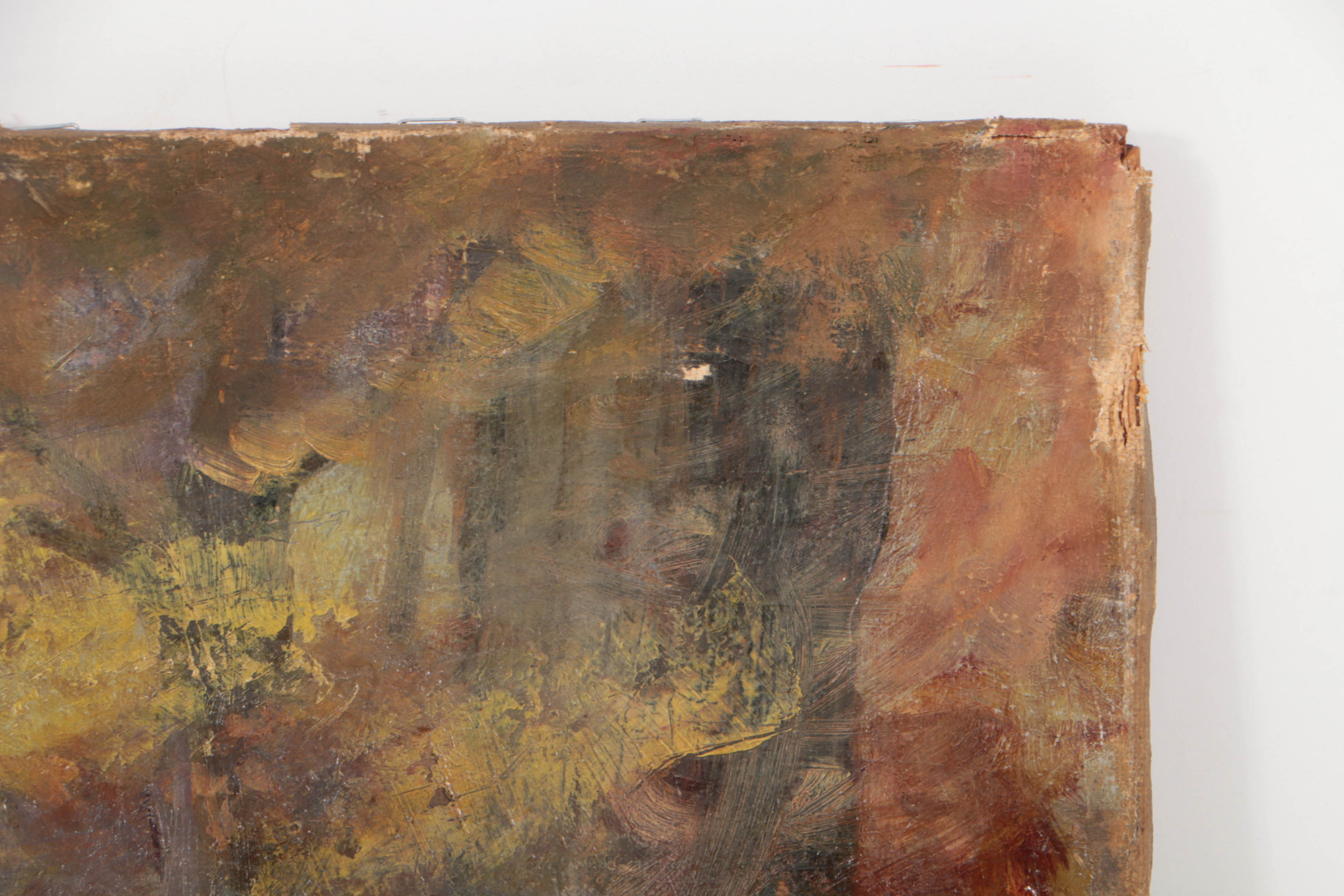 Paul Herzel 1919 Oil Painting on Canvas of a Buck