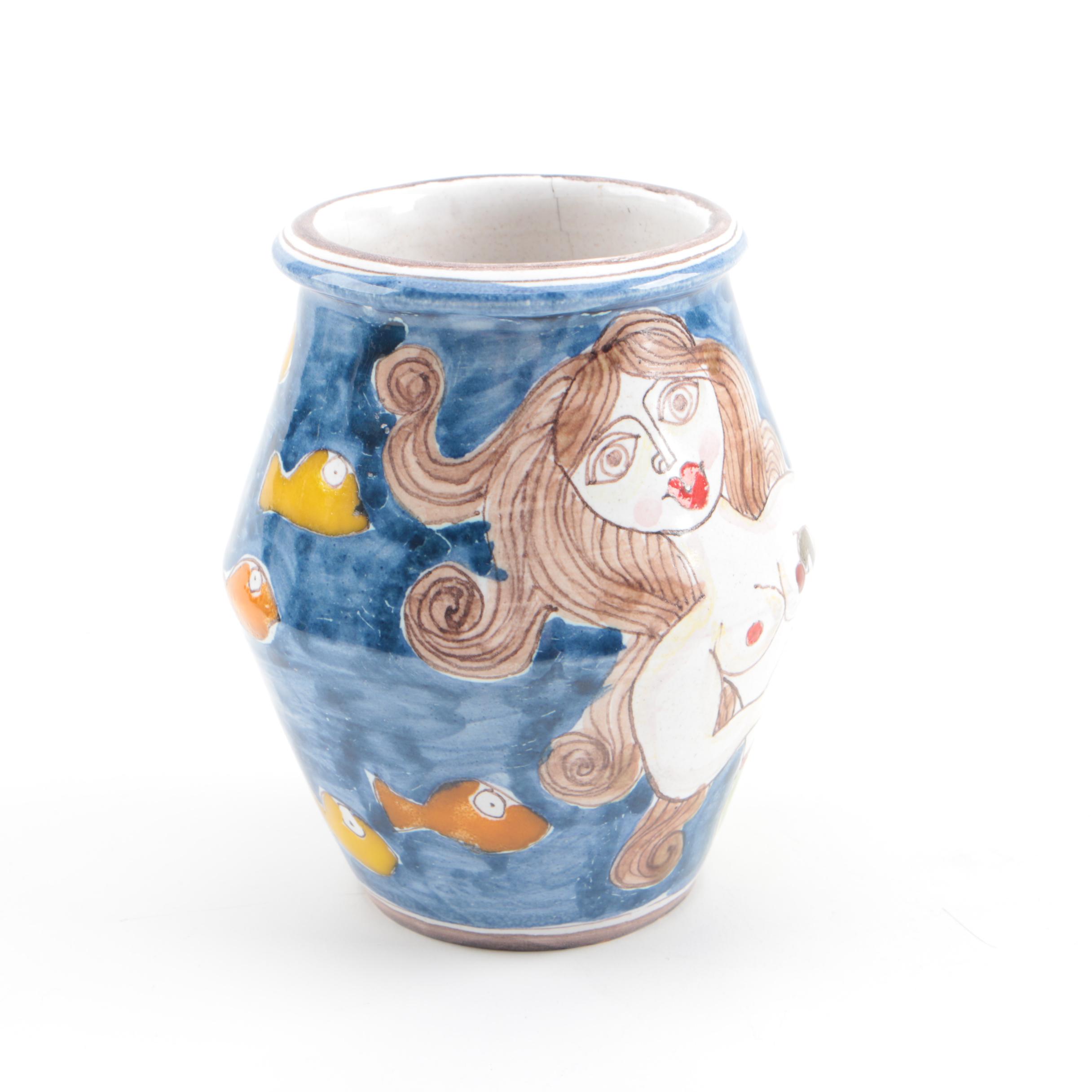 Signed Giovanni DeSimone for Vietri Italian Art Pottery Vase