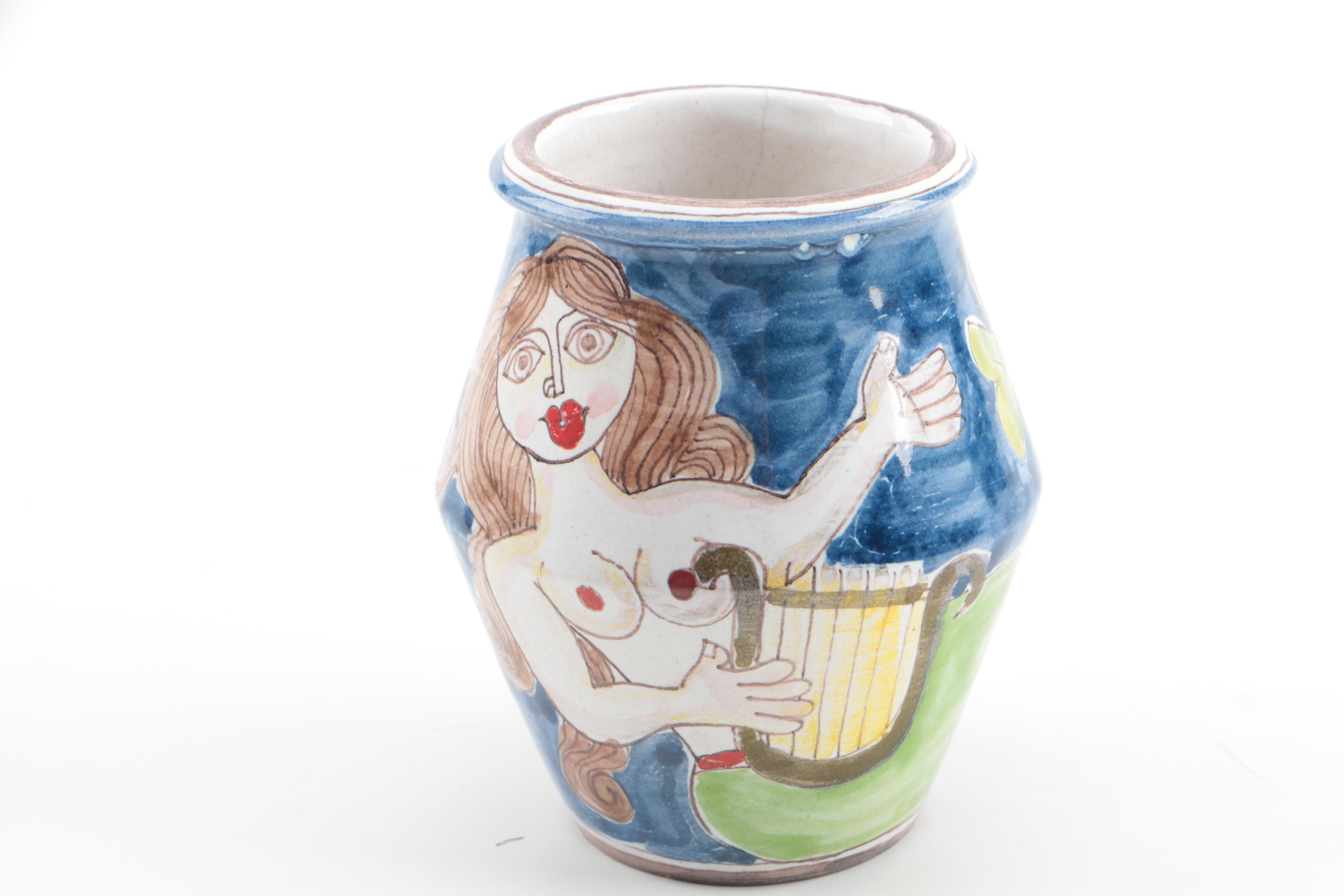 Signed Giovanni DeSimone for Vietri Italian Art Pottery Vase