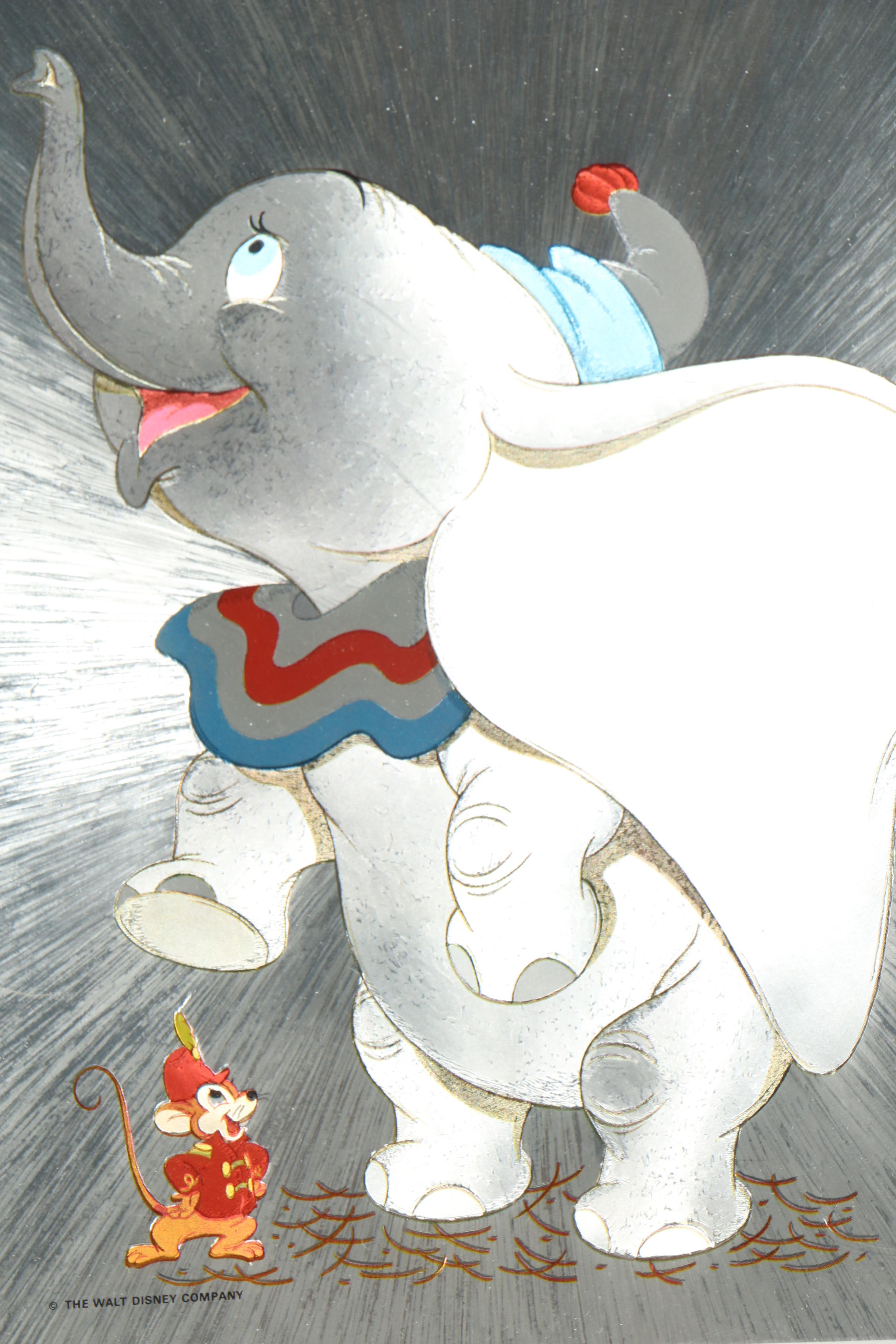 Walt Disney Company Offset Lithograph on Foil of Dumbo