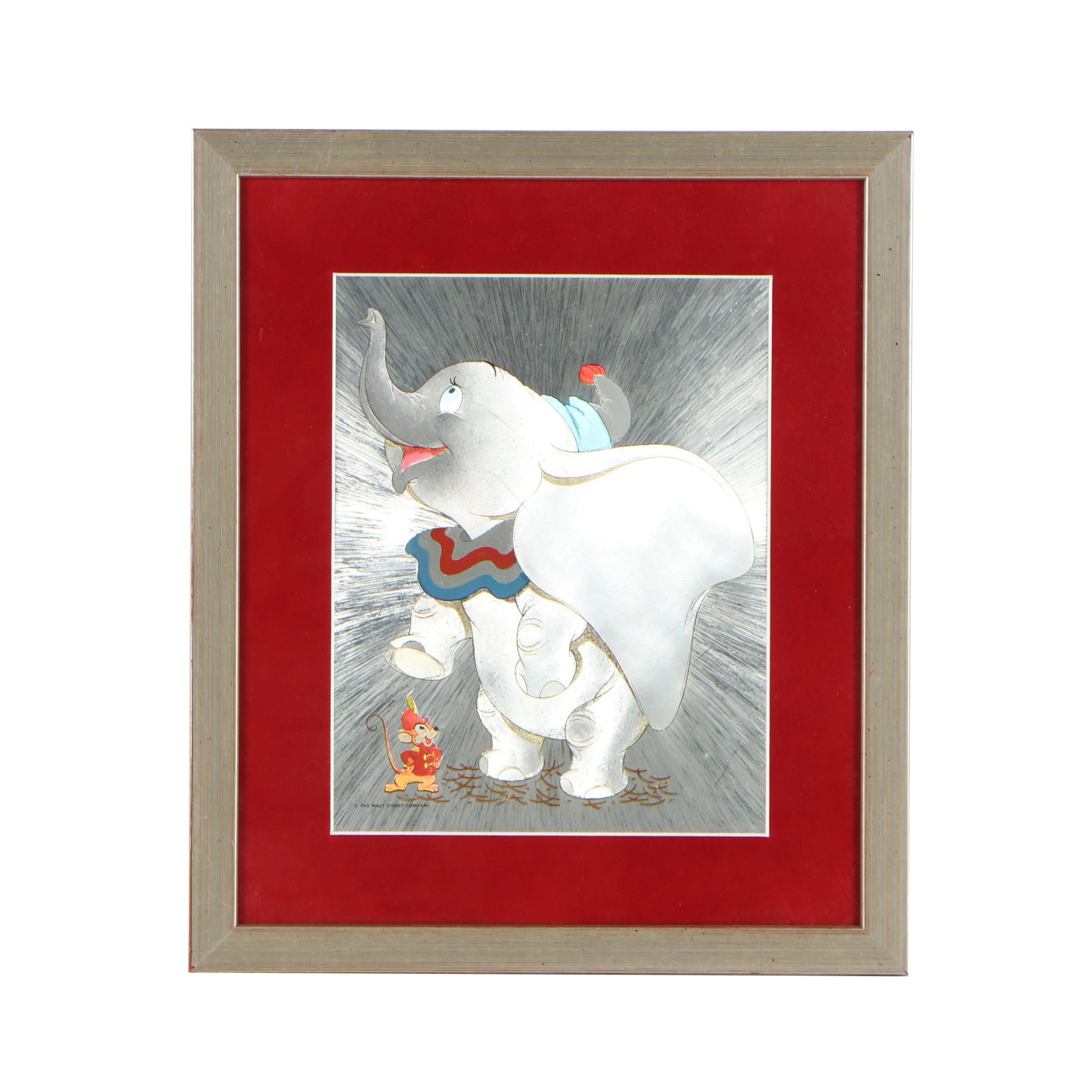 Walt Disney Company Offset Lithograph on Foil of Dumbo