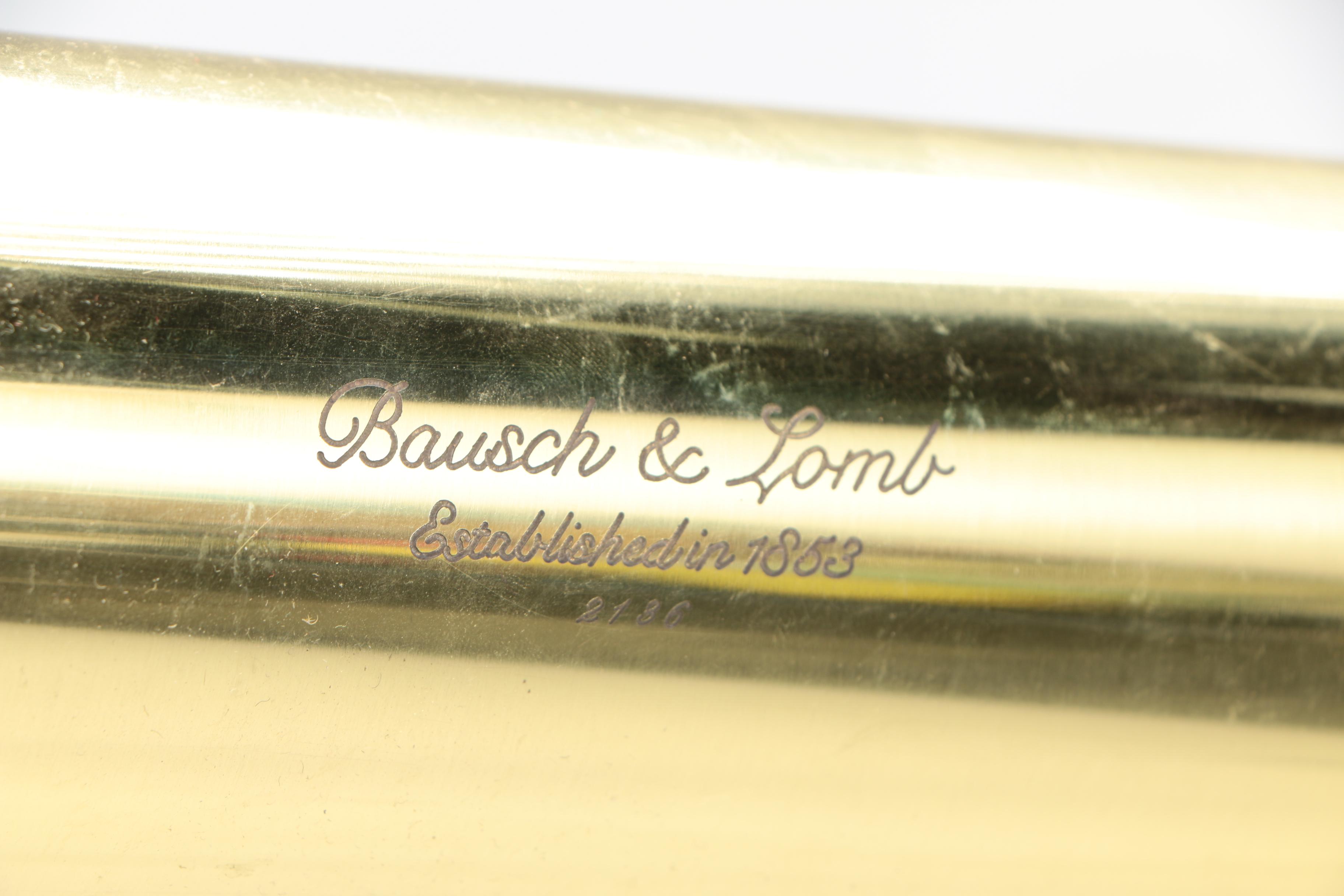 Bausch & Lomb "Harbormaster" Brass Telescope with Wooden Tripod