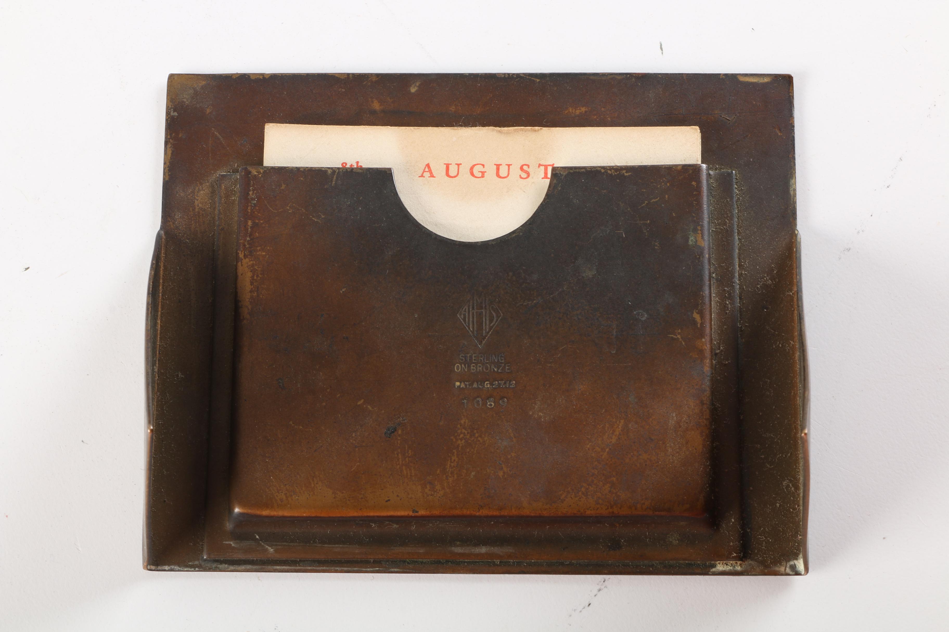 Vintage Heintz Art Metal Shop Sterling on Bronze Pussy Willow Motif Desk Set