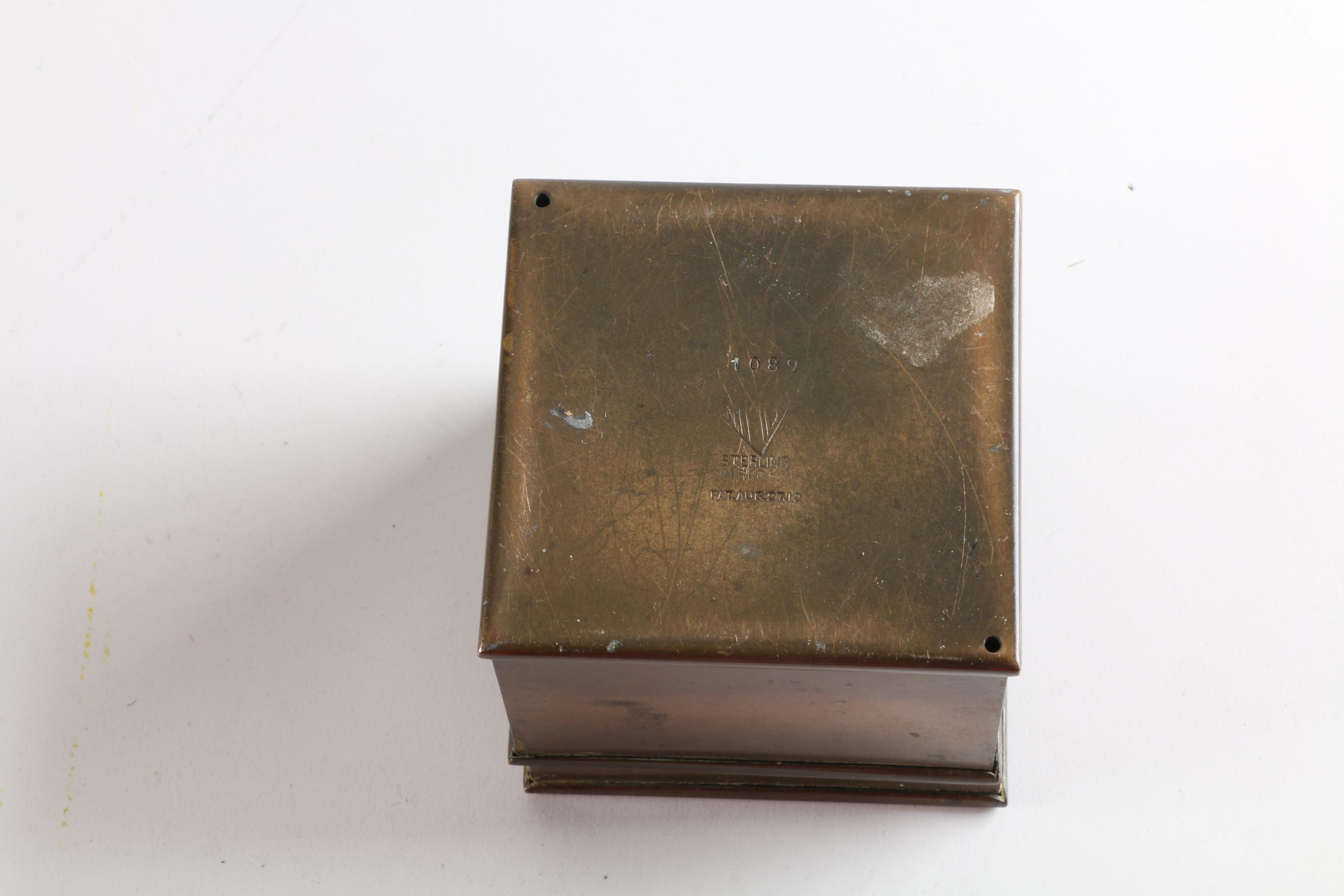 Vintage Heintz Art Metal Shop Sterling on Bronze Pussy Willow Motif Desk Set