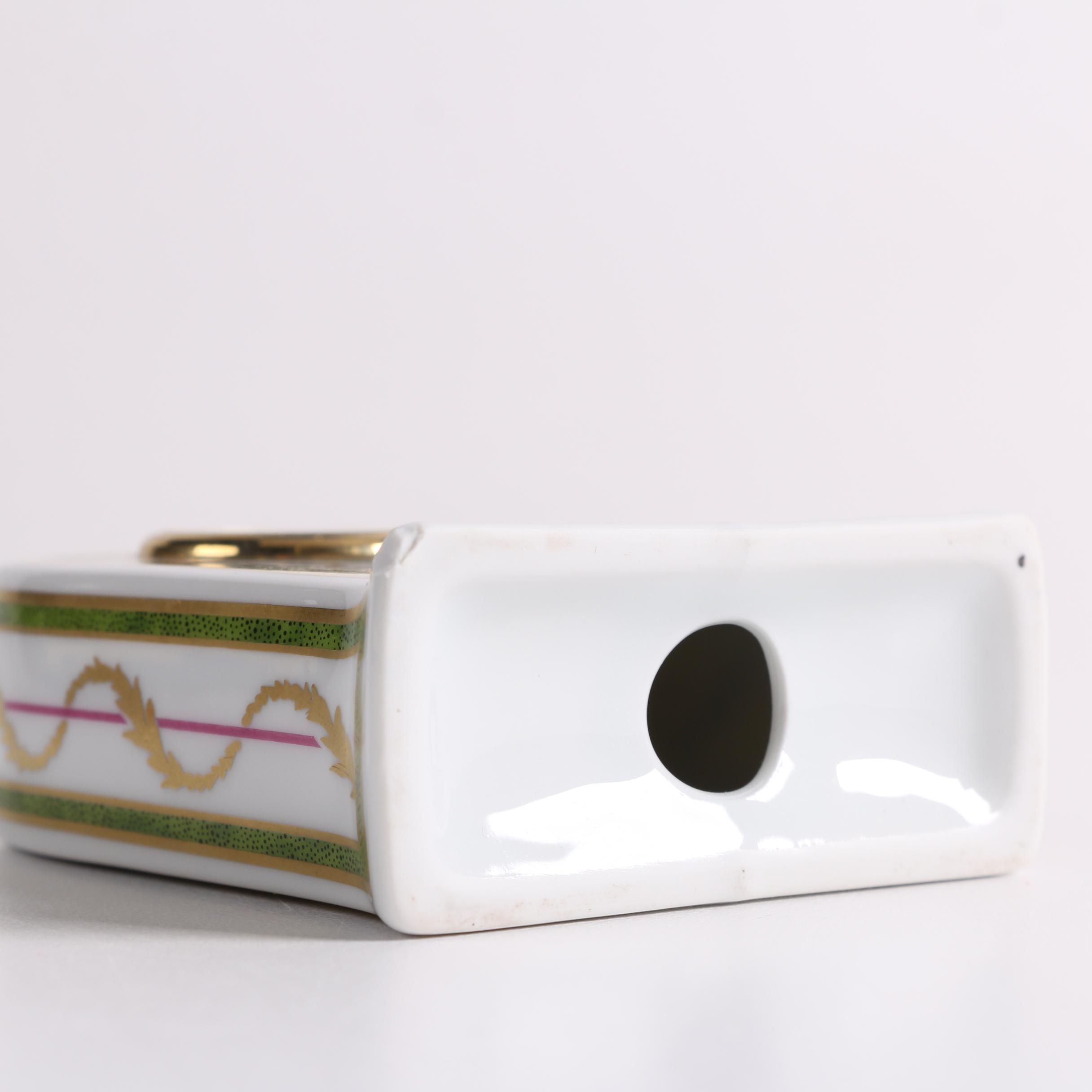 Haviland Limoges "Vieux Paris" Porcelain Shelf Clock and Trinket Boxes