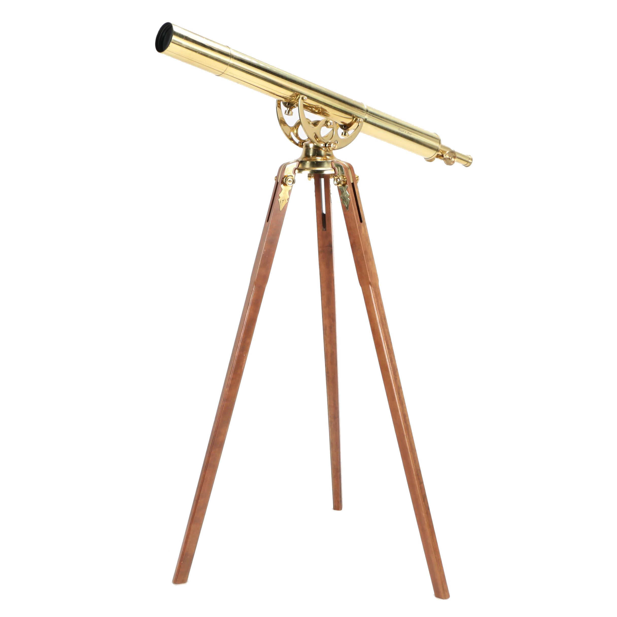Bausch & Lomb "Harbormaster" Brass Telescope with Wooden Tripod