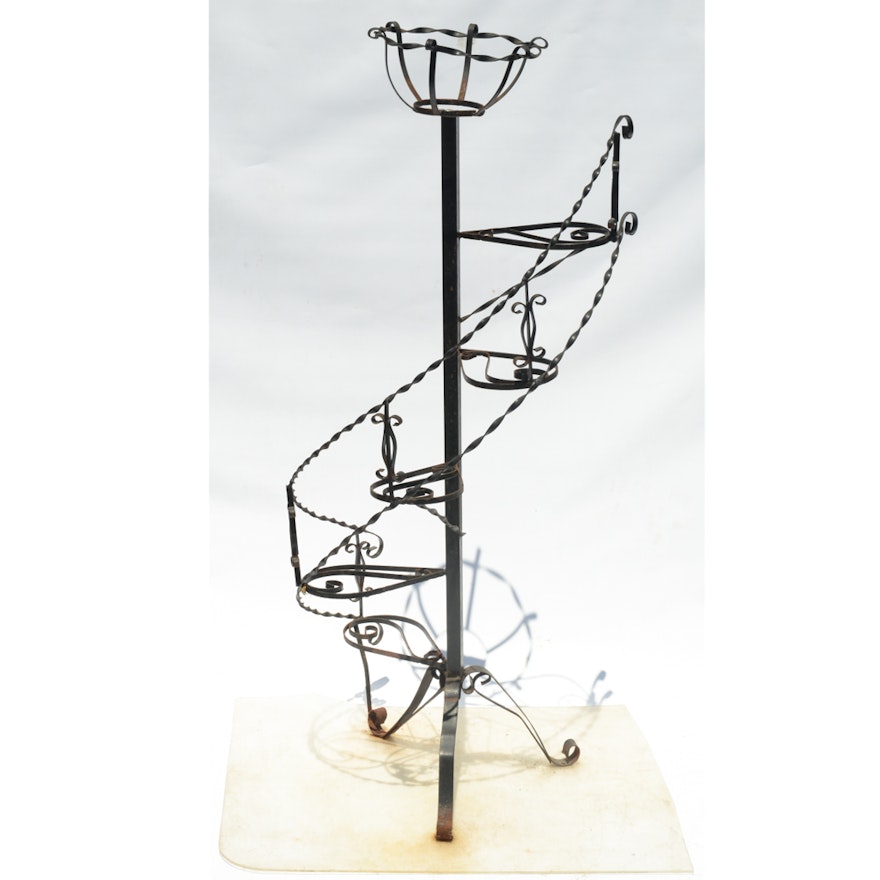 Vintage Wrought Iron Plant Stand