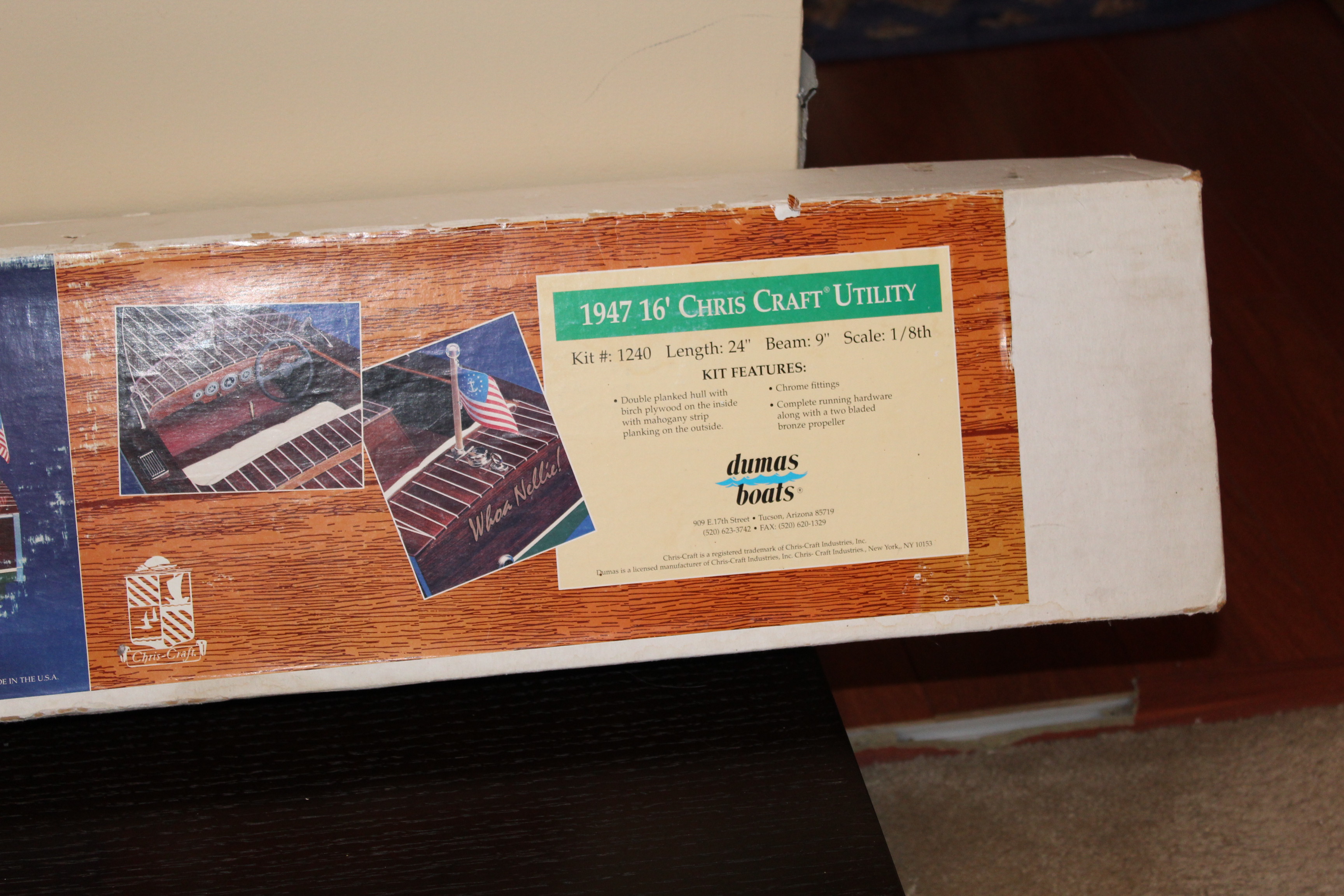 Vintage Dumas Boats "1947 16' Chirs Craft" Wooden Boat Model Kit