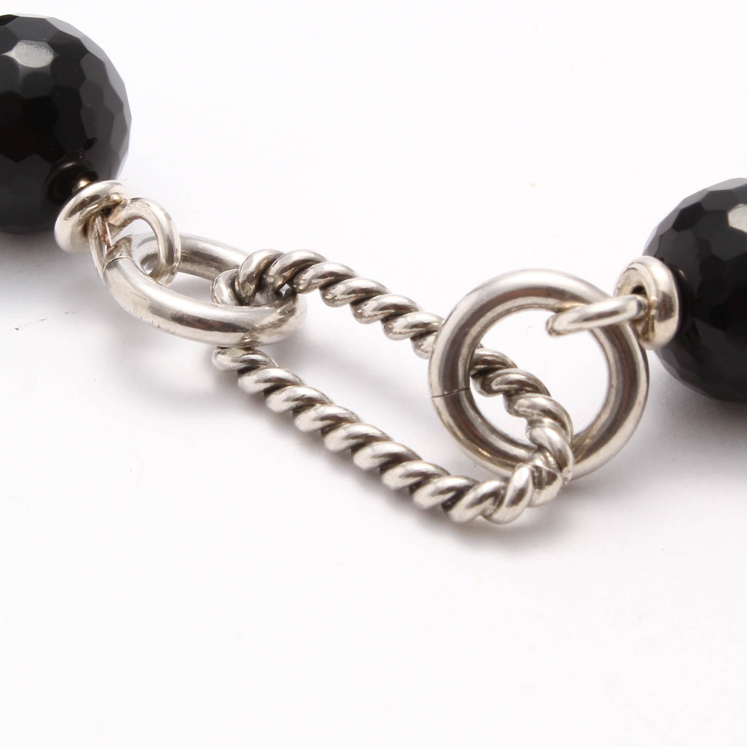 Sterling Silver Glass Beaded Link Bracelet