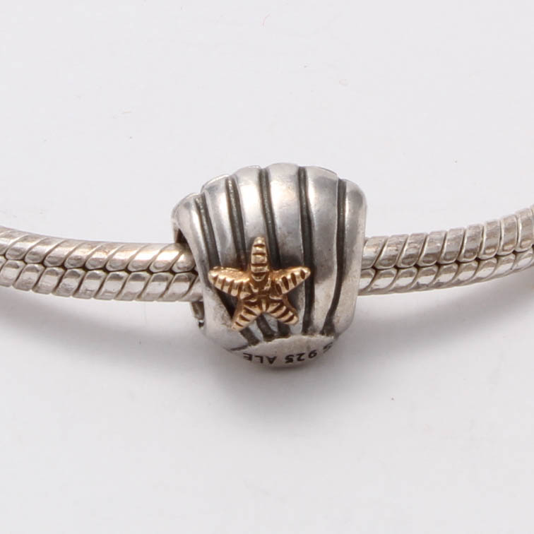 Pandora Sterling Silver Bracelet with Seashell Charm