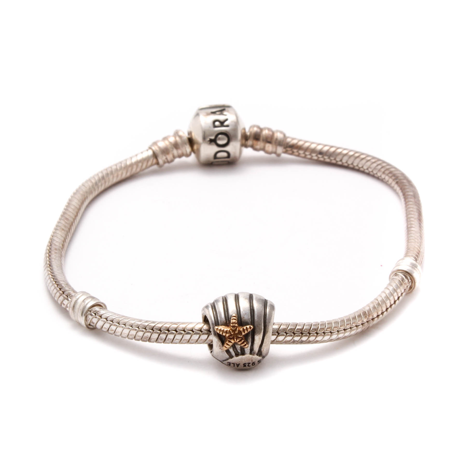 Pandora Sterling Silver Bracelet with Seashell Charm