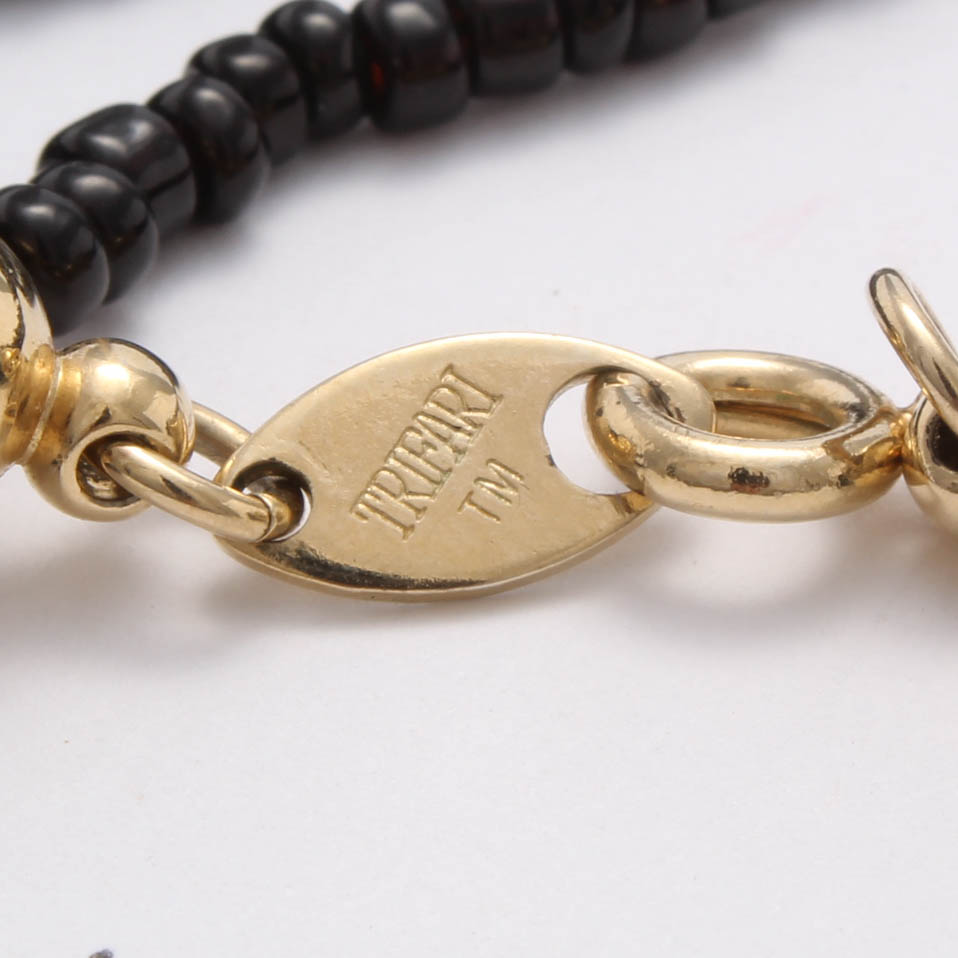 Trifari Beaded Necklace and Stud Earrings