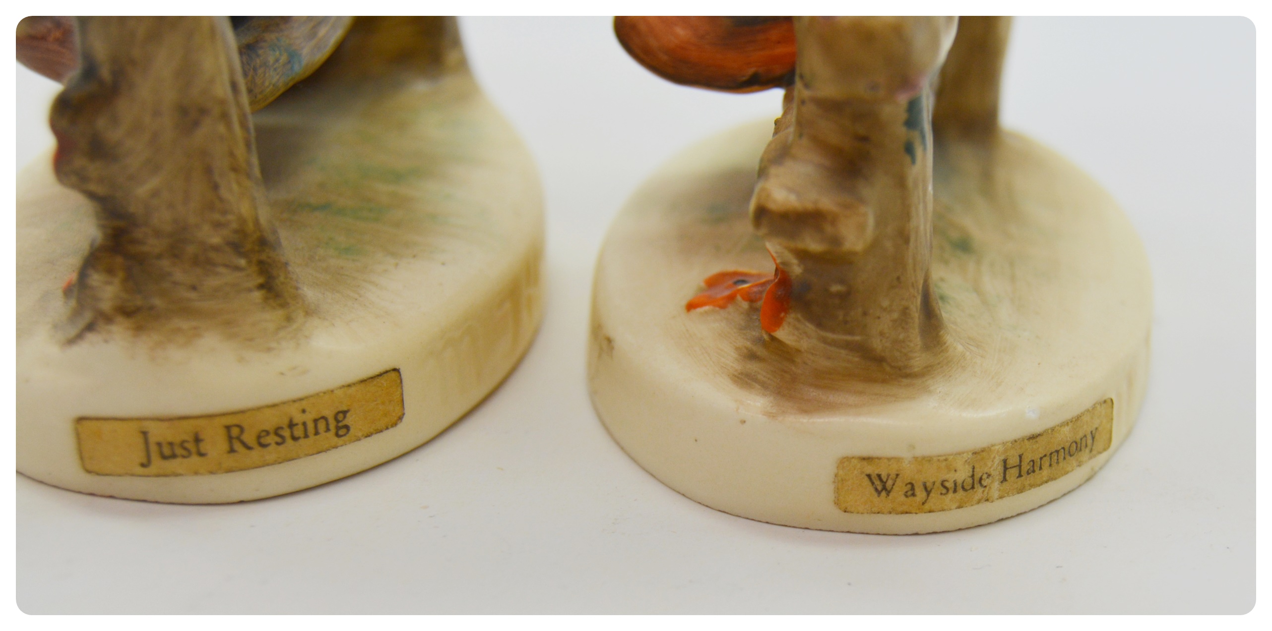 Goebel M.I. Hummel "Wayside Harmony" and "Just Resting" Porcelain Figurines