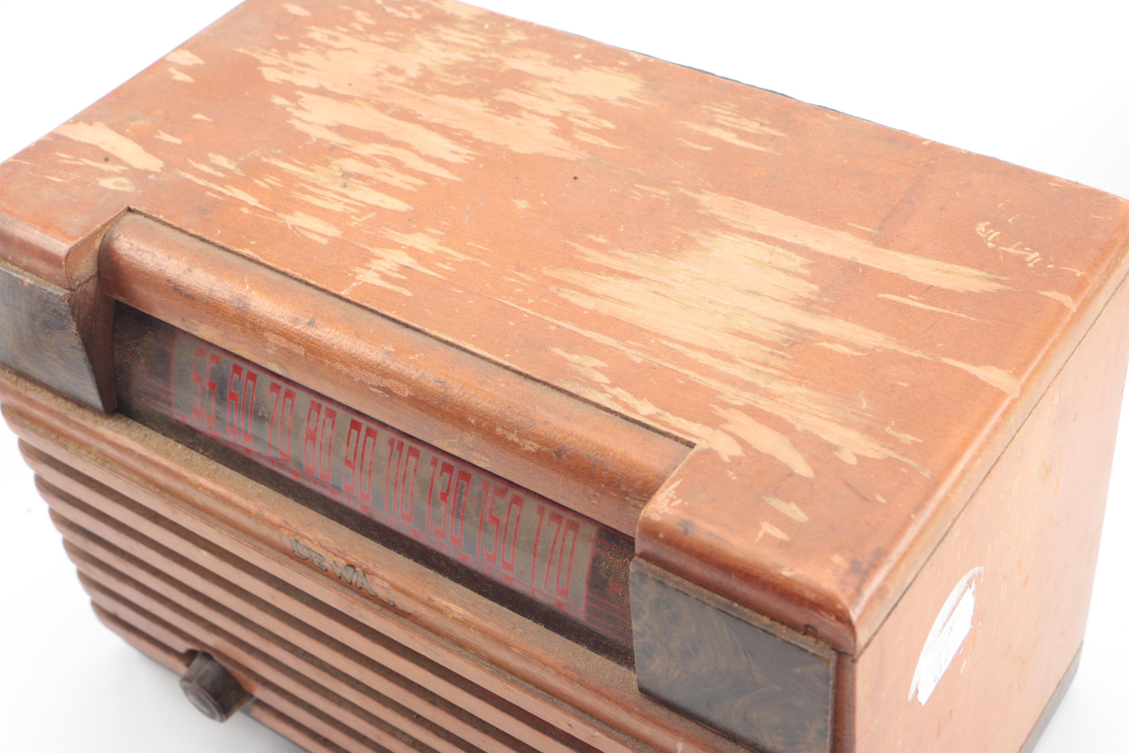 Vintage Zenith Deluxe Clock Radio, DeWald Radio, and Lincoln L-100 Speaker