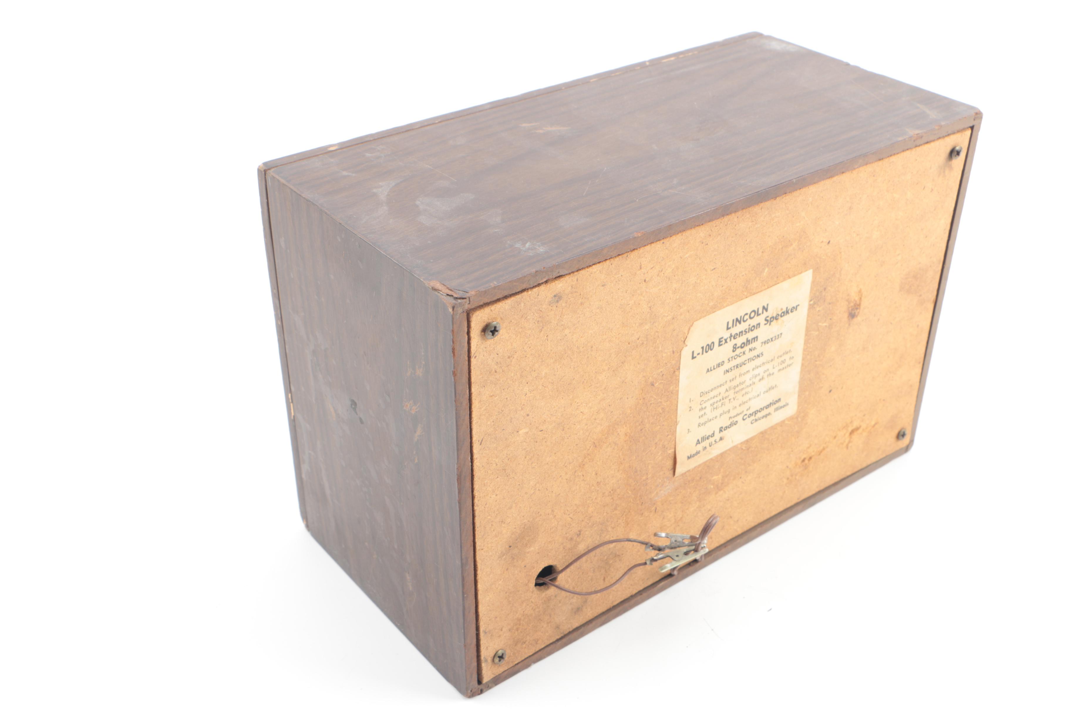 Vintage Zenith Deluxe Clock Radio, DeWald Radio, and Lincoln L-100 Speaker