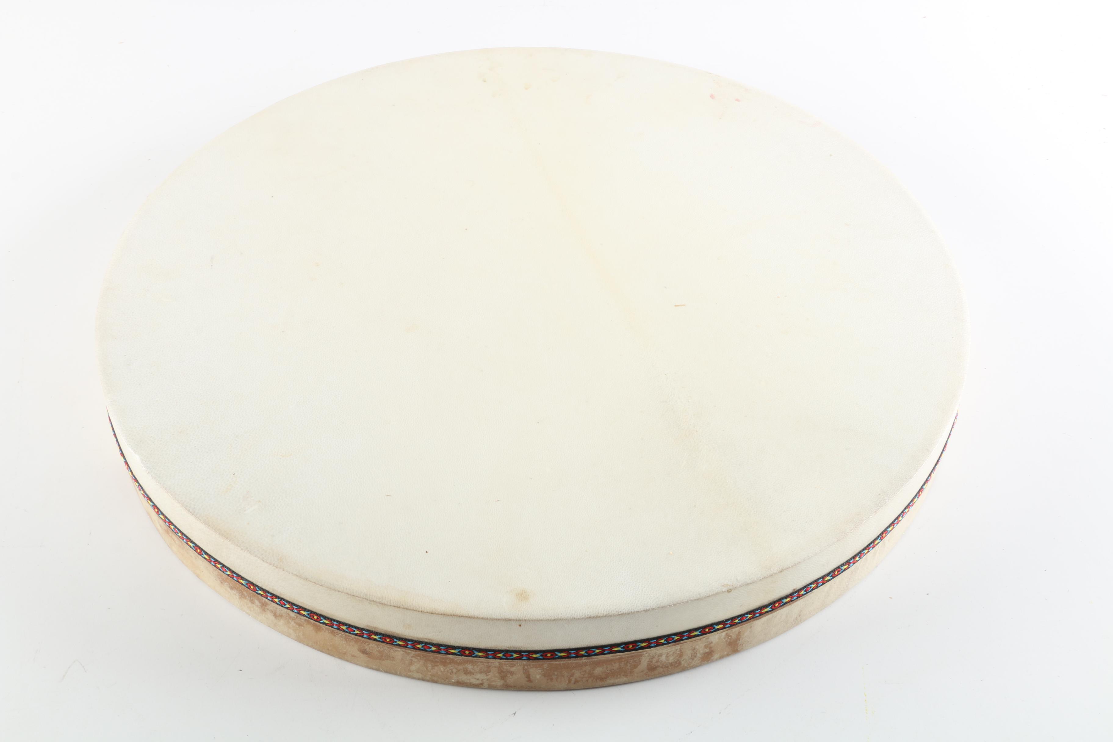 Native American Double-Sided Hand Rain Drum with Mallet
