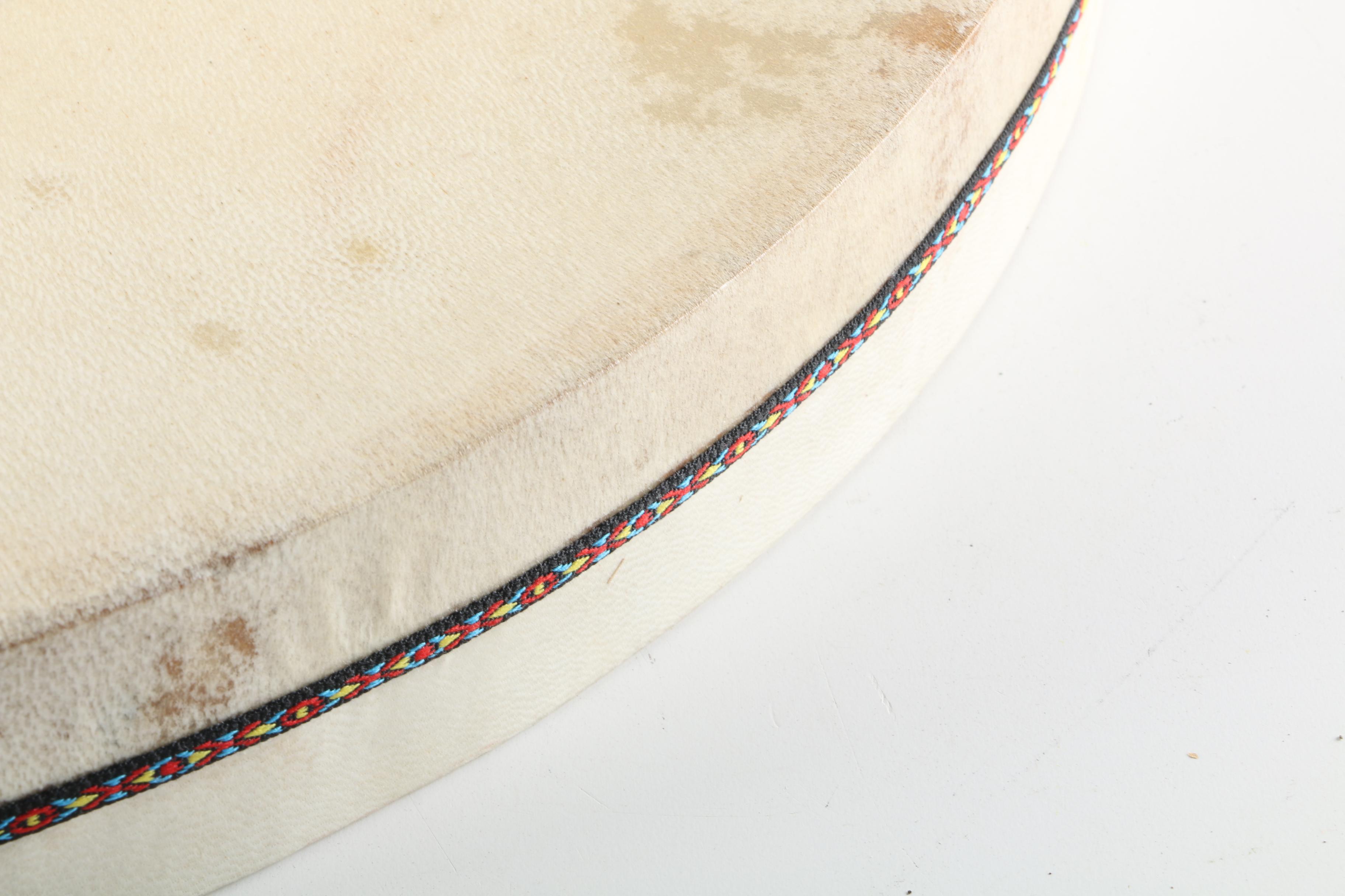 Native American Double-Sided Hand Rain Drum with Mallet