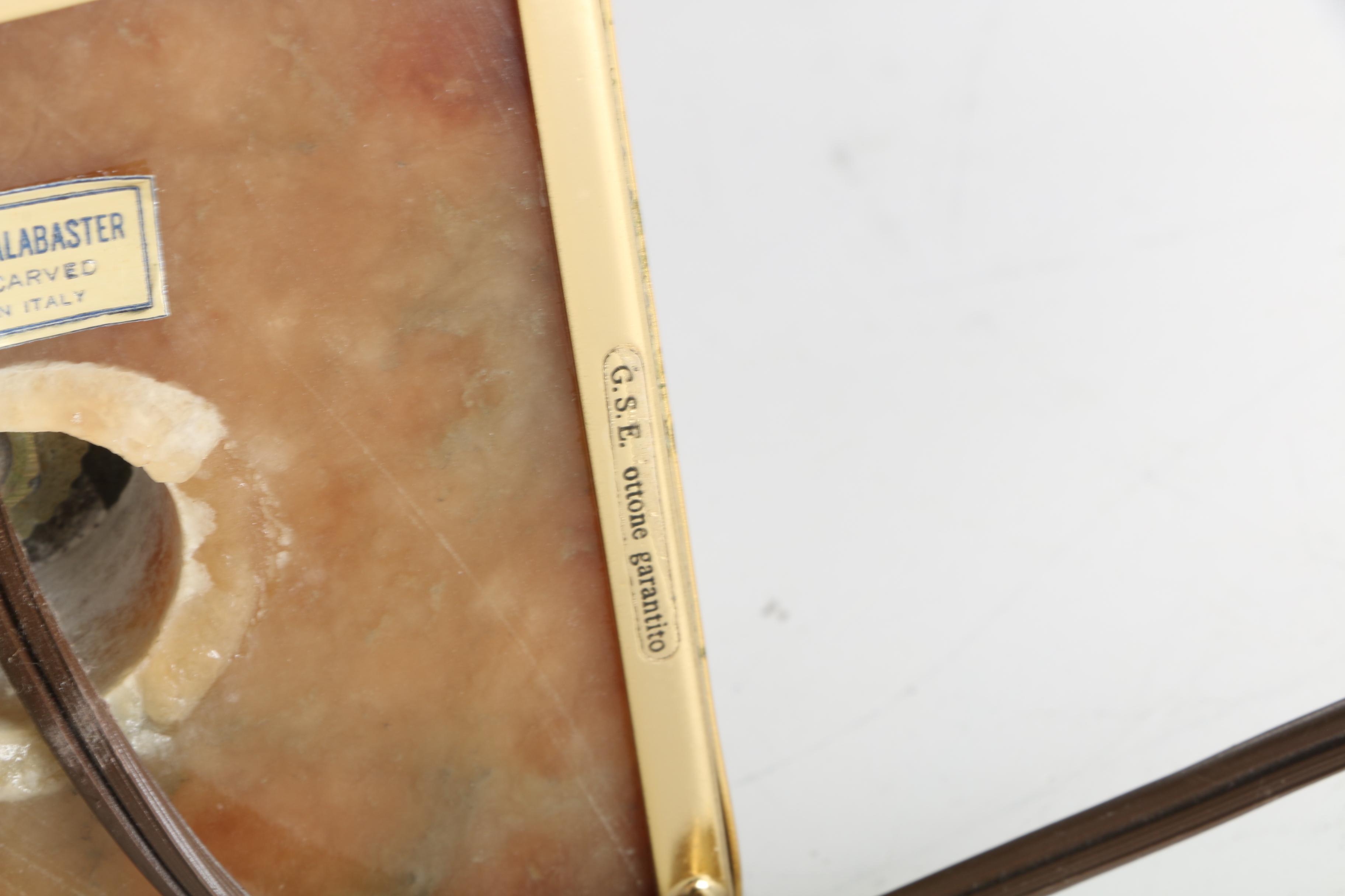 Circa 1970s Hand Carved Italian Marble Table Lamp with Claw Footed Brass Base