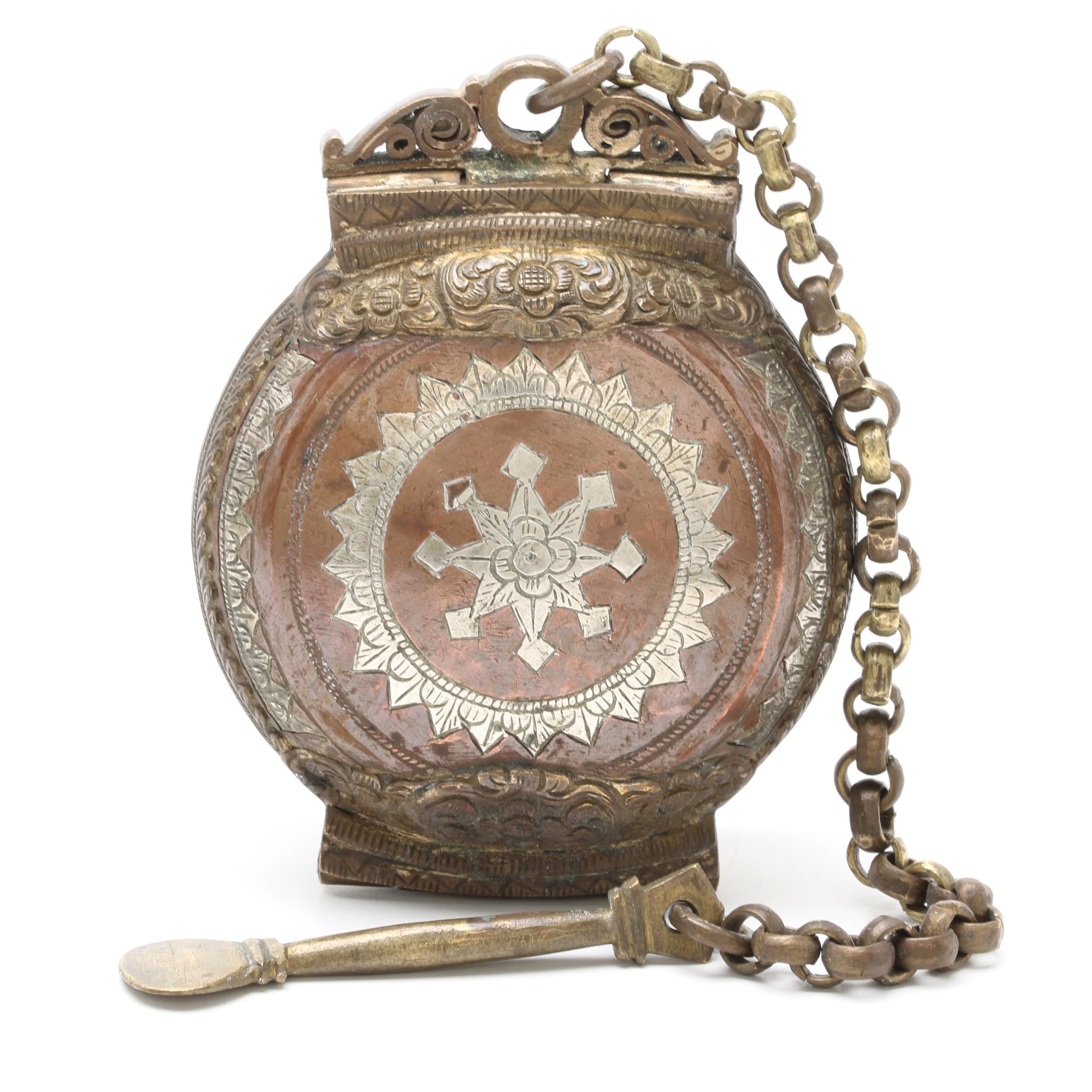 Vintage Copper and Brass Sri Lankan Killotaya Box