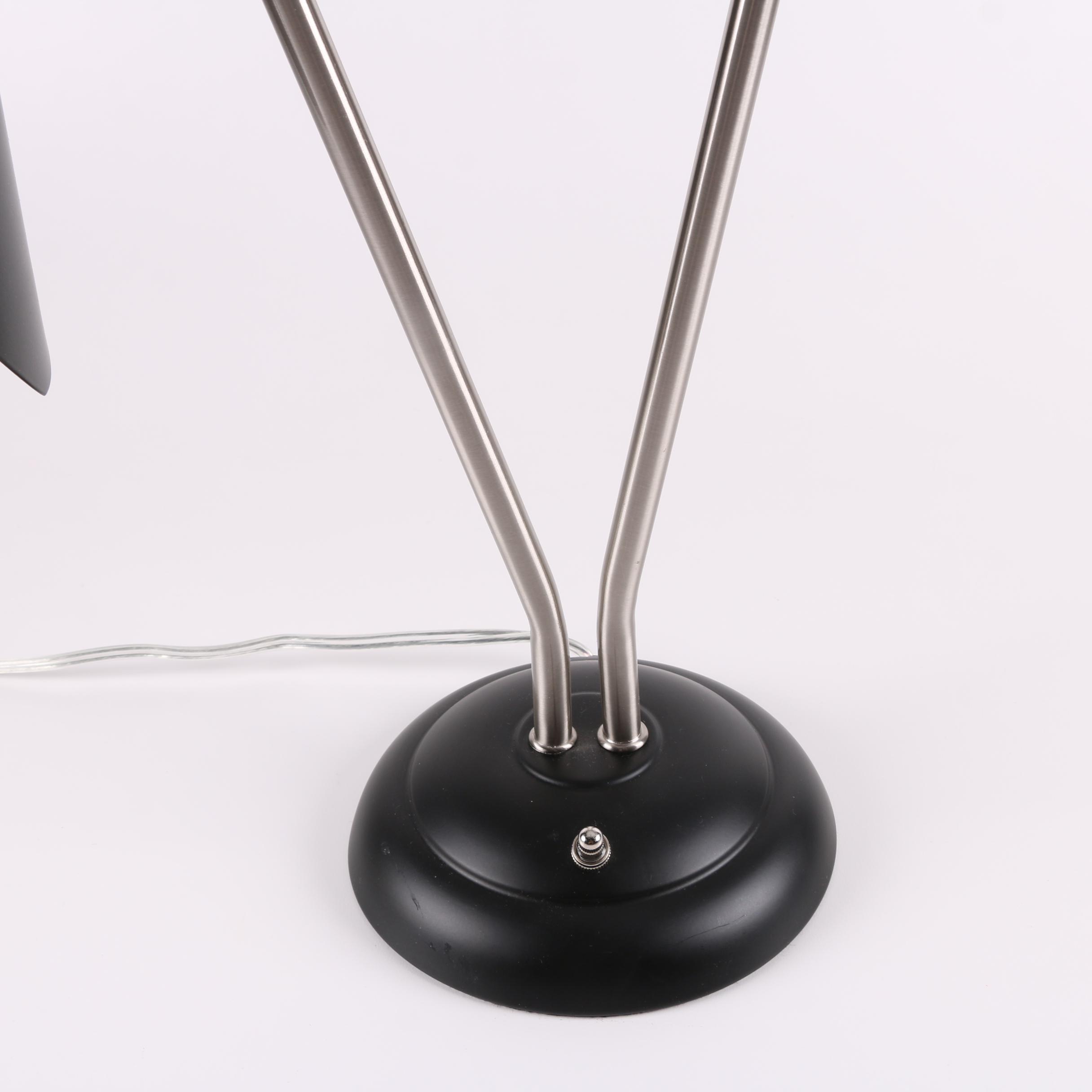 Arcadia Collection Black and Silver Tone Metal Table Lamp