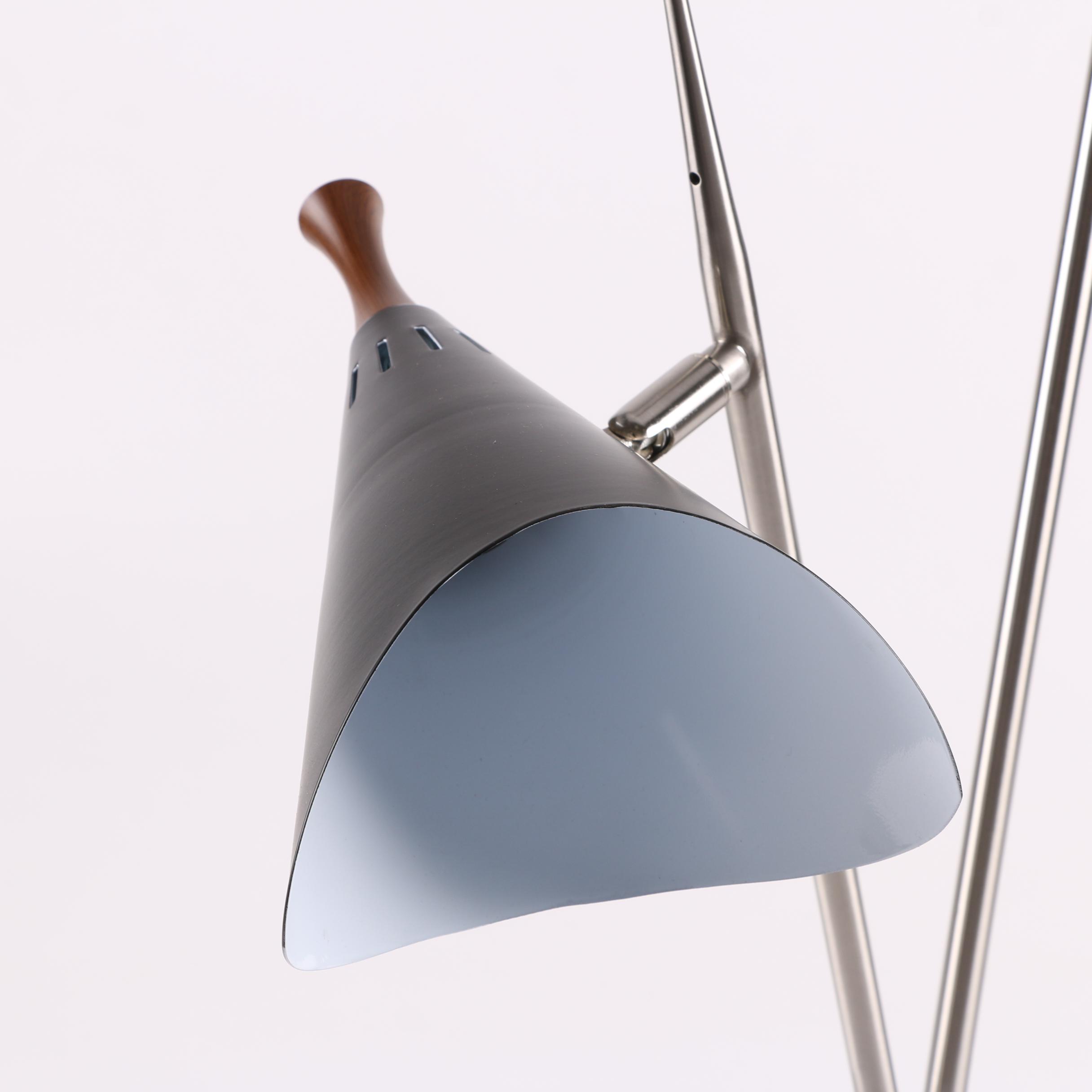 Arcadia Collection Black and Silver Tone Metal Table Lamp