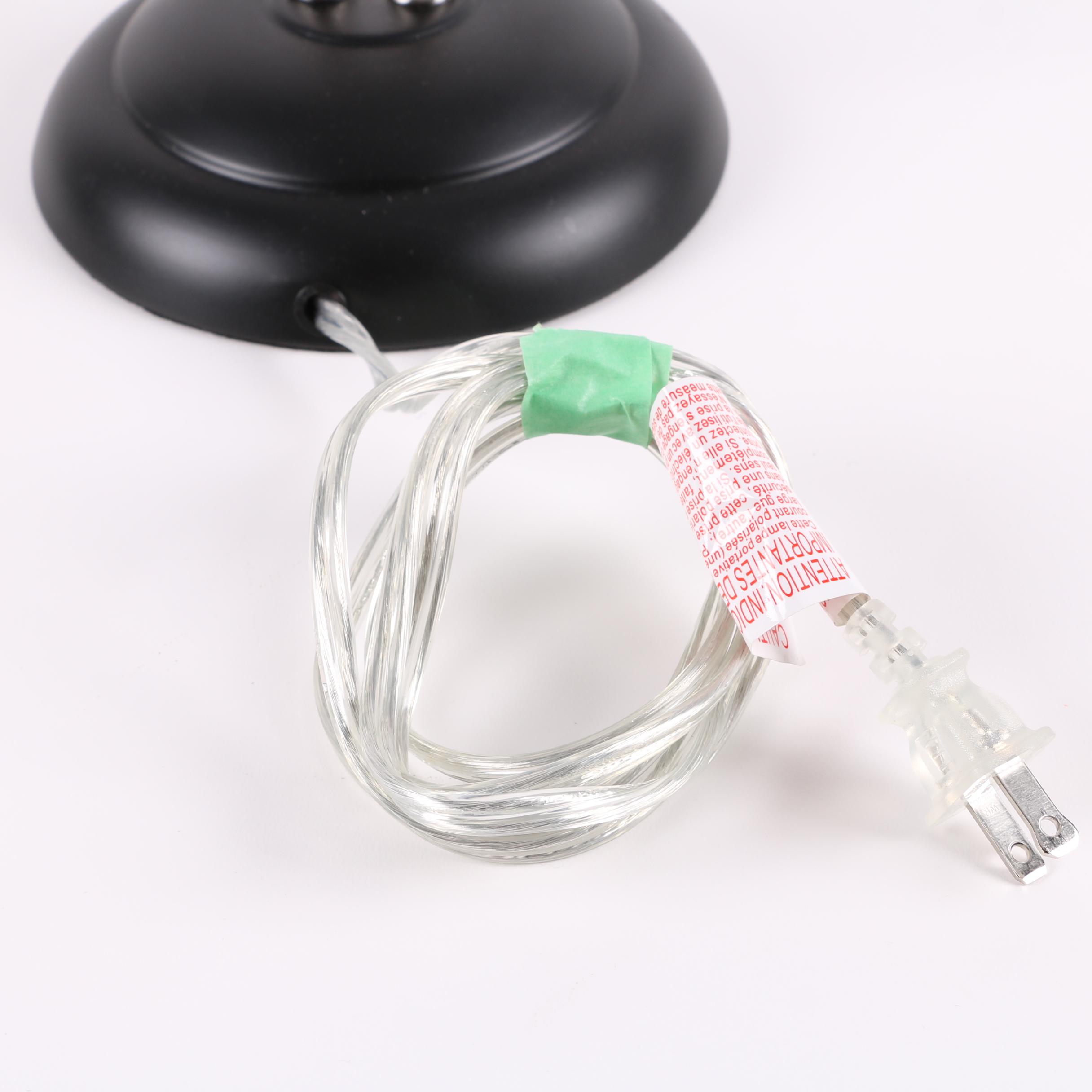 Arcadia Collection Black and Silver Tone Metal Table Lamp