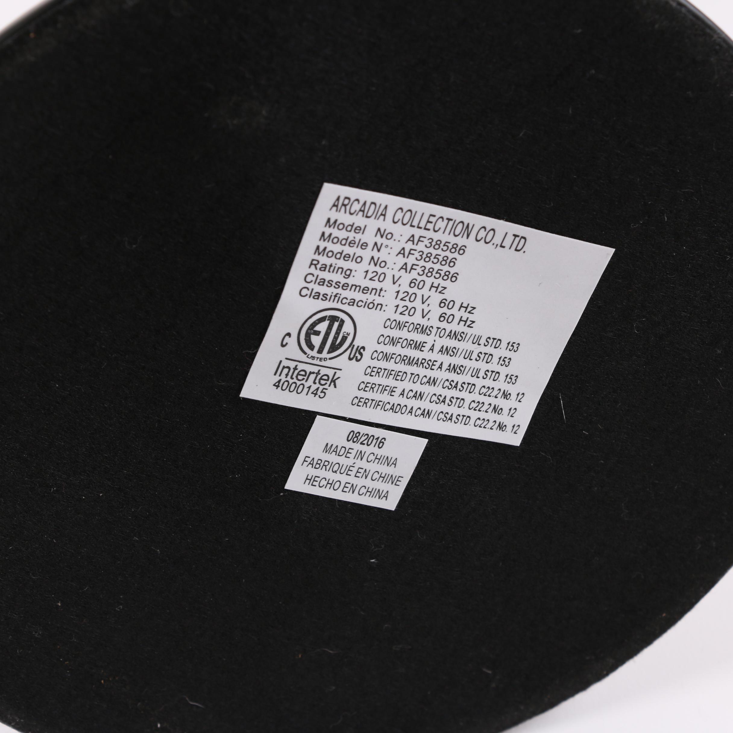 Arcadia Collection Black and Silver Tone Metal Table Lamp