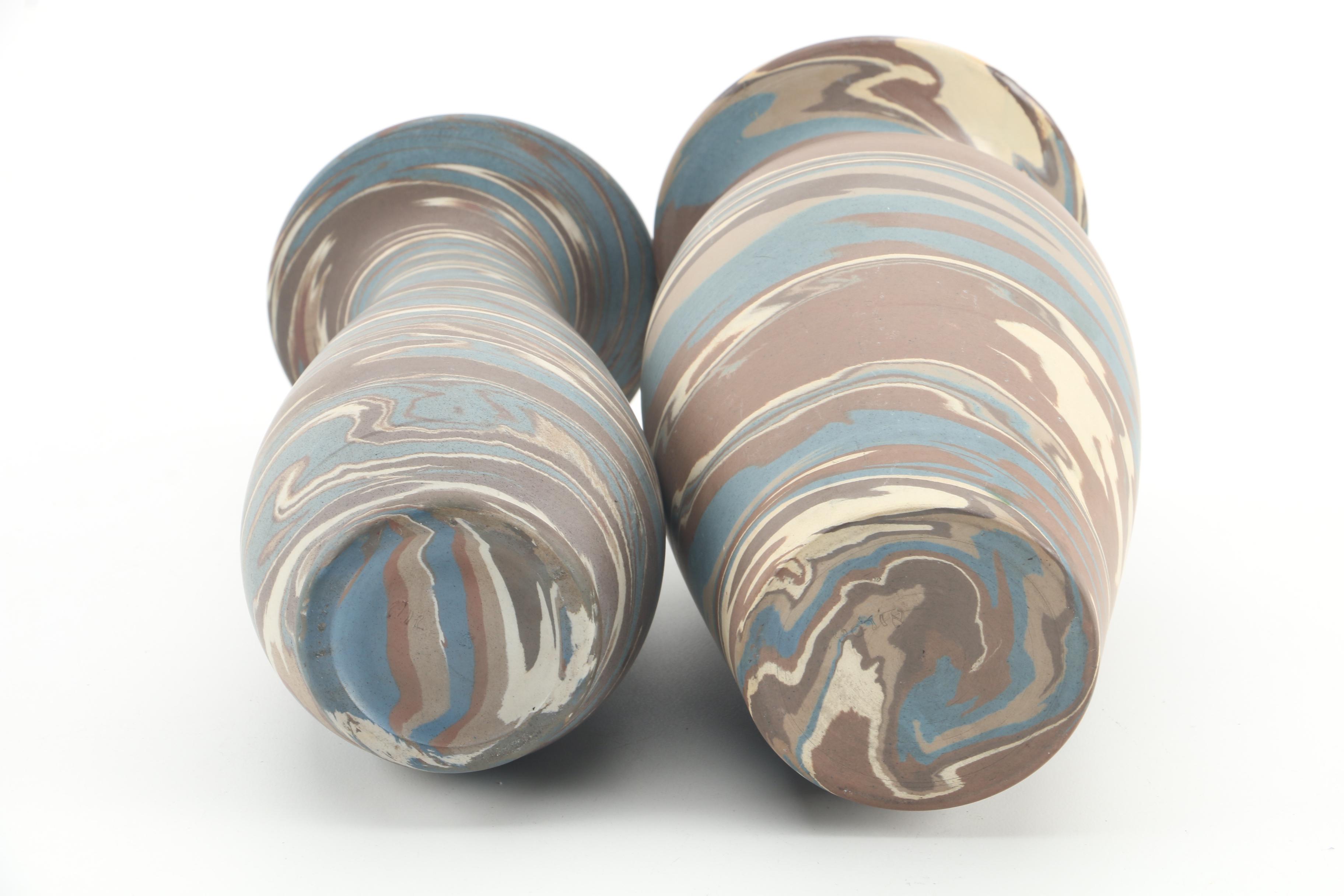 Early 20th Century Niloak Pottery "Mission Ware" Vases and Lidded Jar