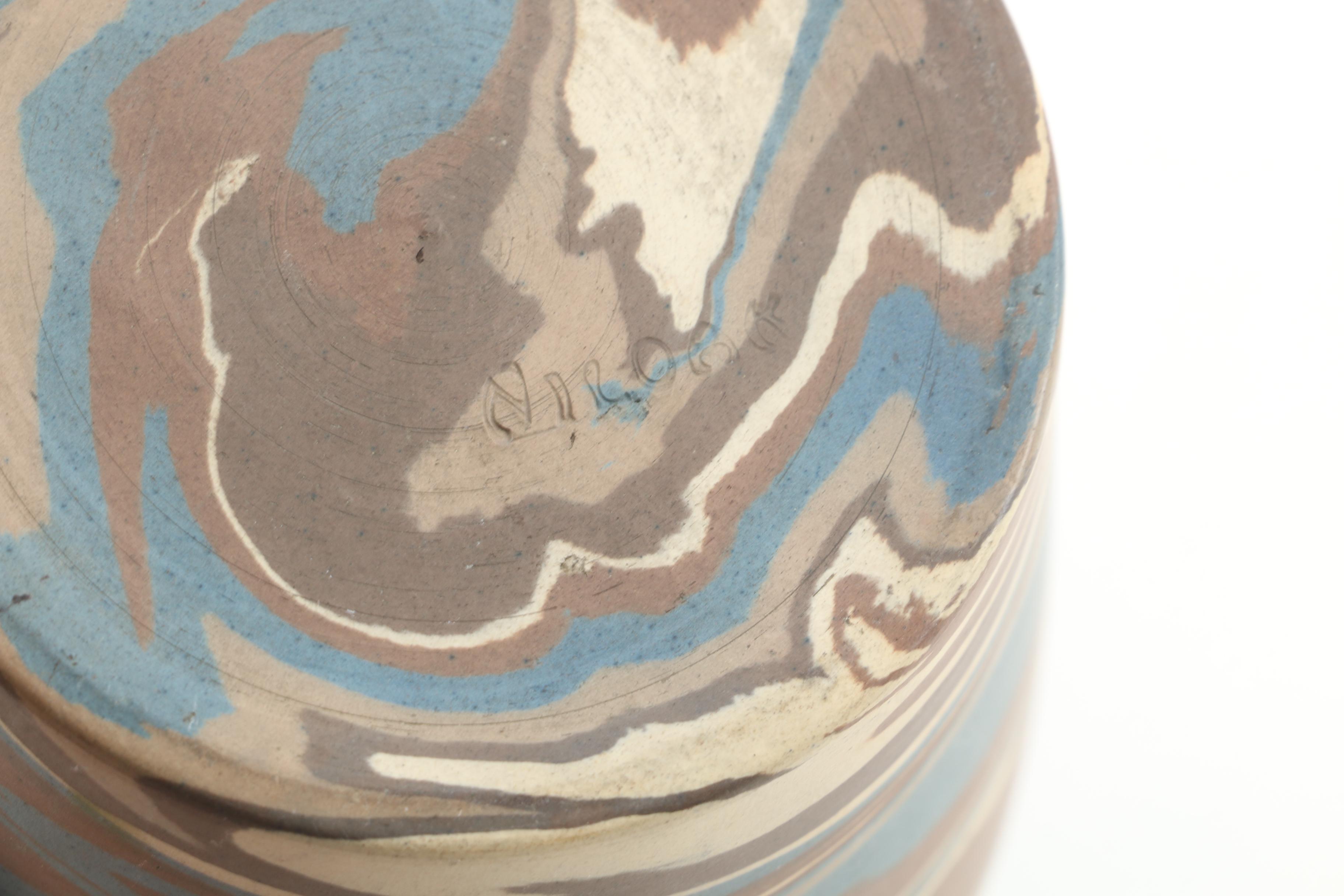 Early 20th Century Niloak Pottery "Mission Ware" Vases and Lidded Jar